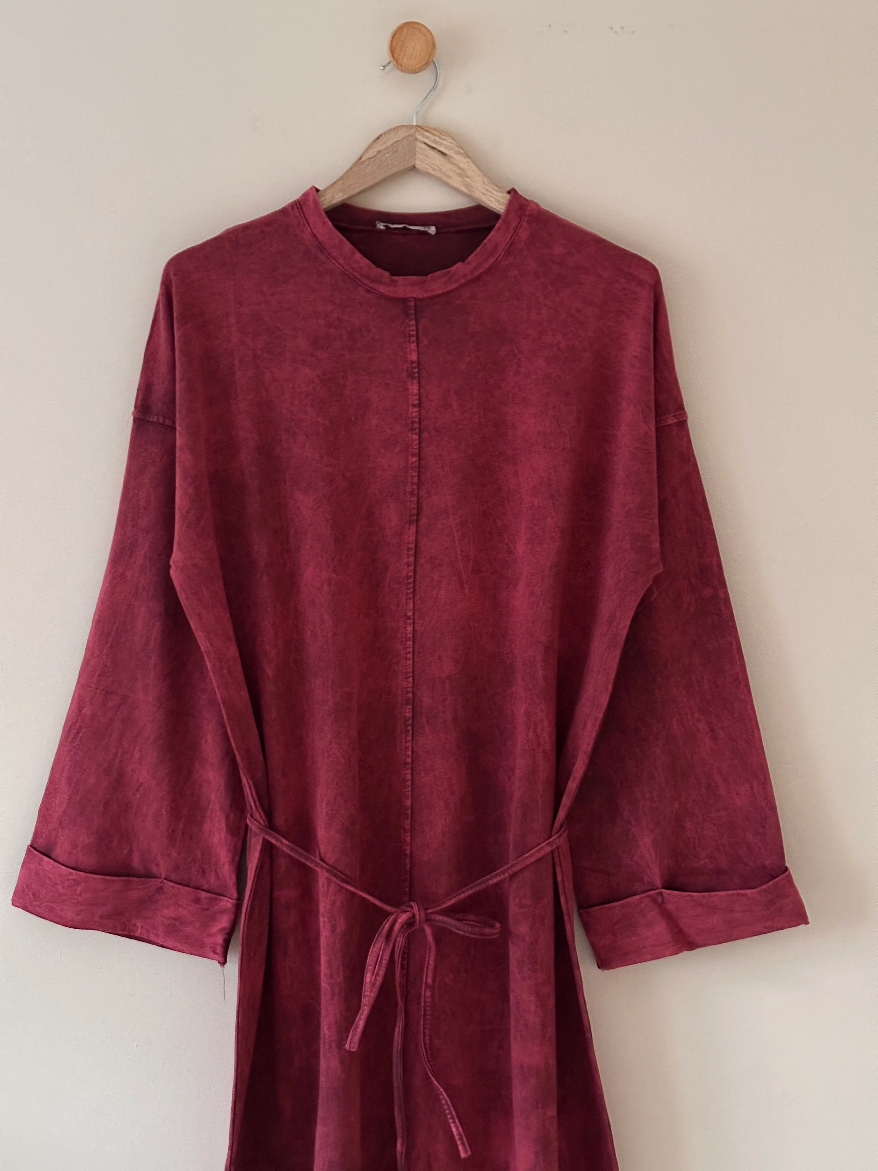 Batik Penye Elbise - Bordo