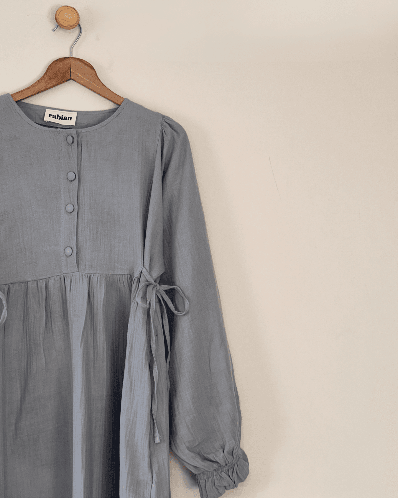 Belden Bağlamalı Müslin Oversize Elbise – Hafif ve Rahat Şıklık - Gri