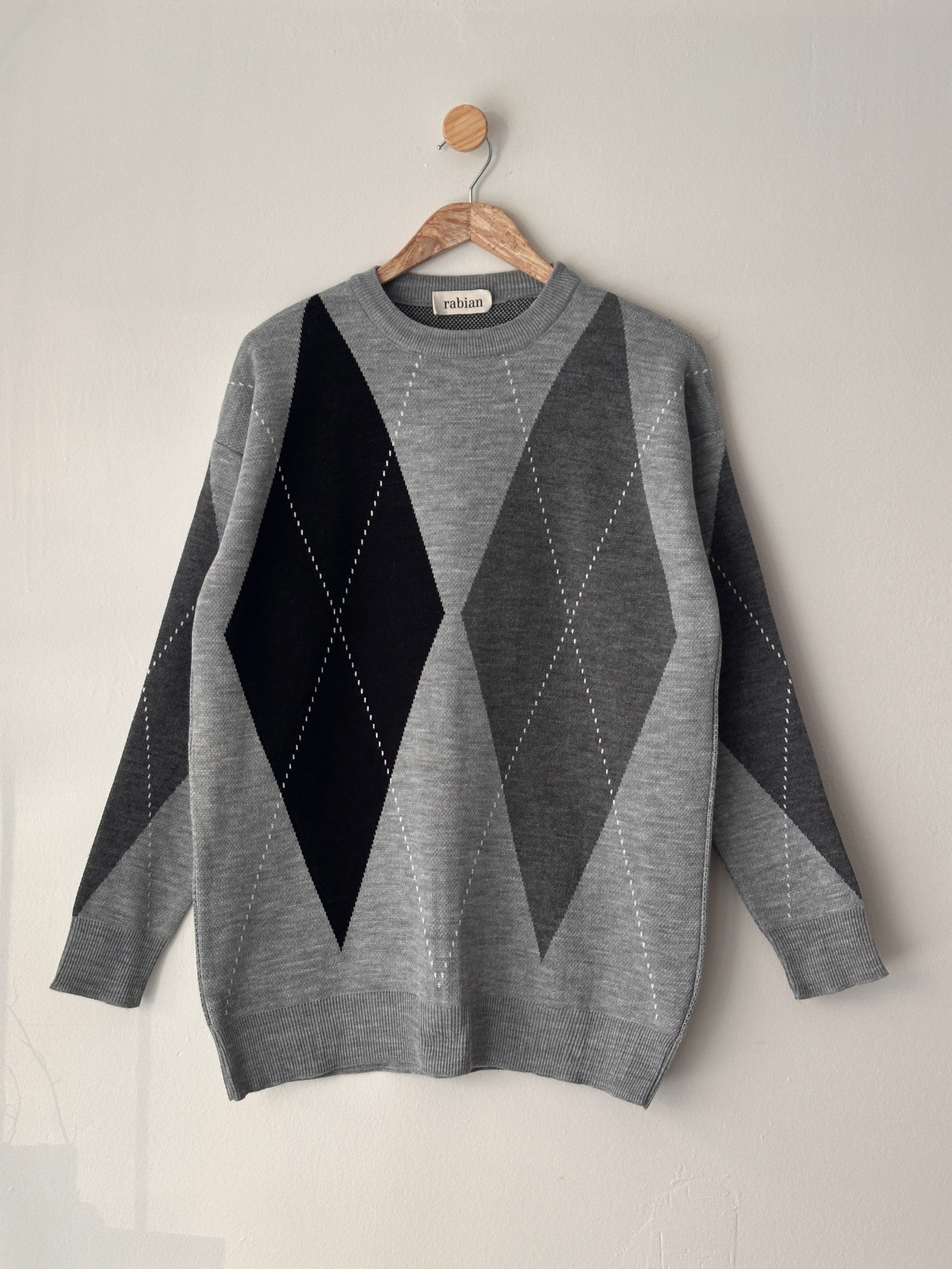 Baklava Desenli Kazak - Gri