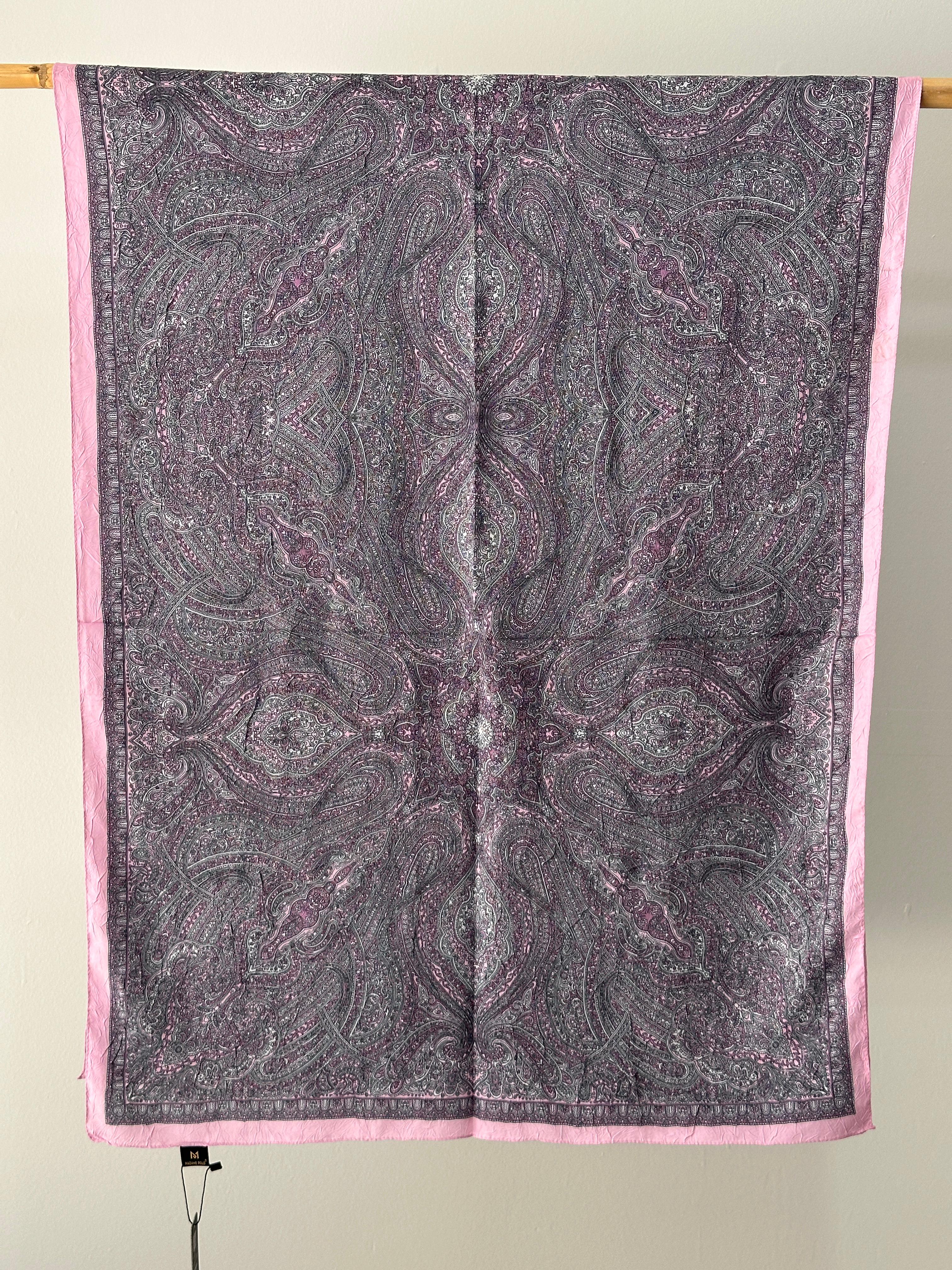 3.Etnik Desen Bambu Kraş Şal - Pembe