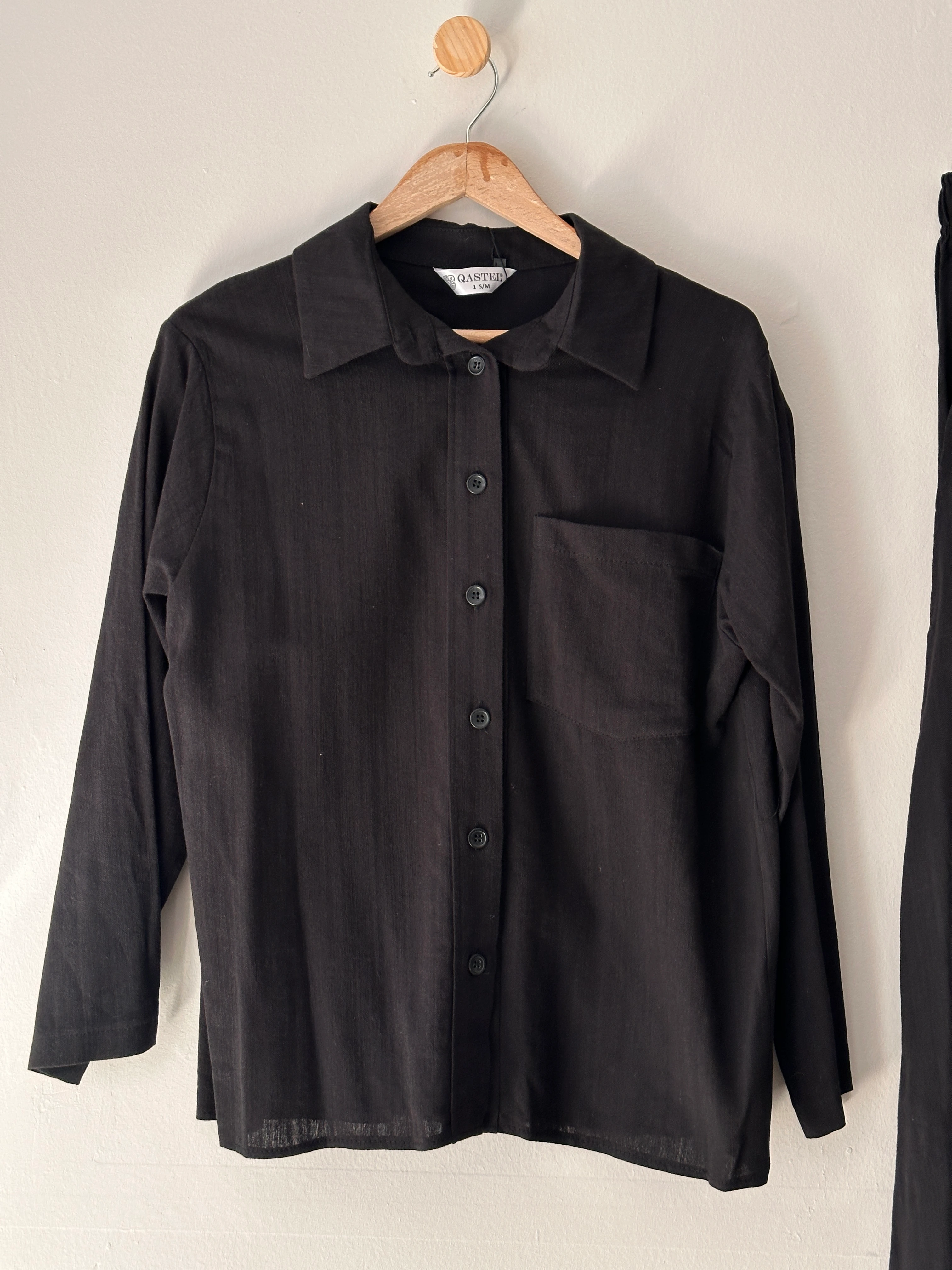 %100 Keten Etekli Gömlekli Takım