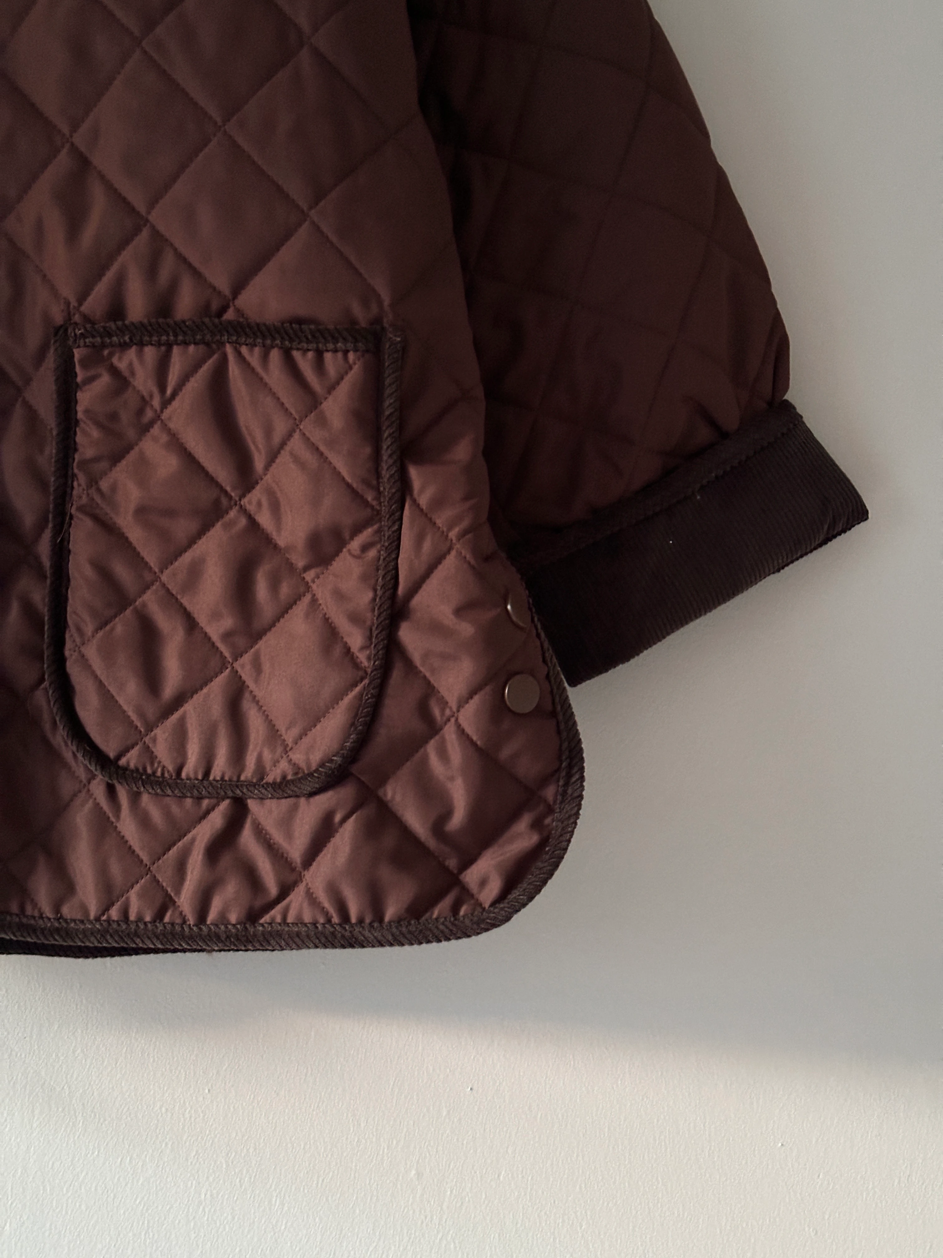 Kadife Detaylı Cepli Kapitone Mont