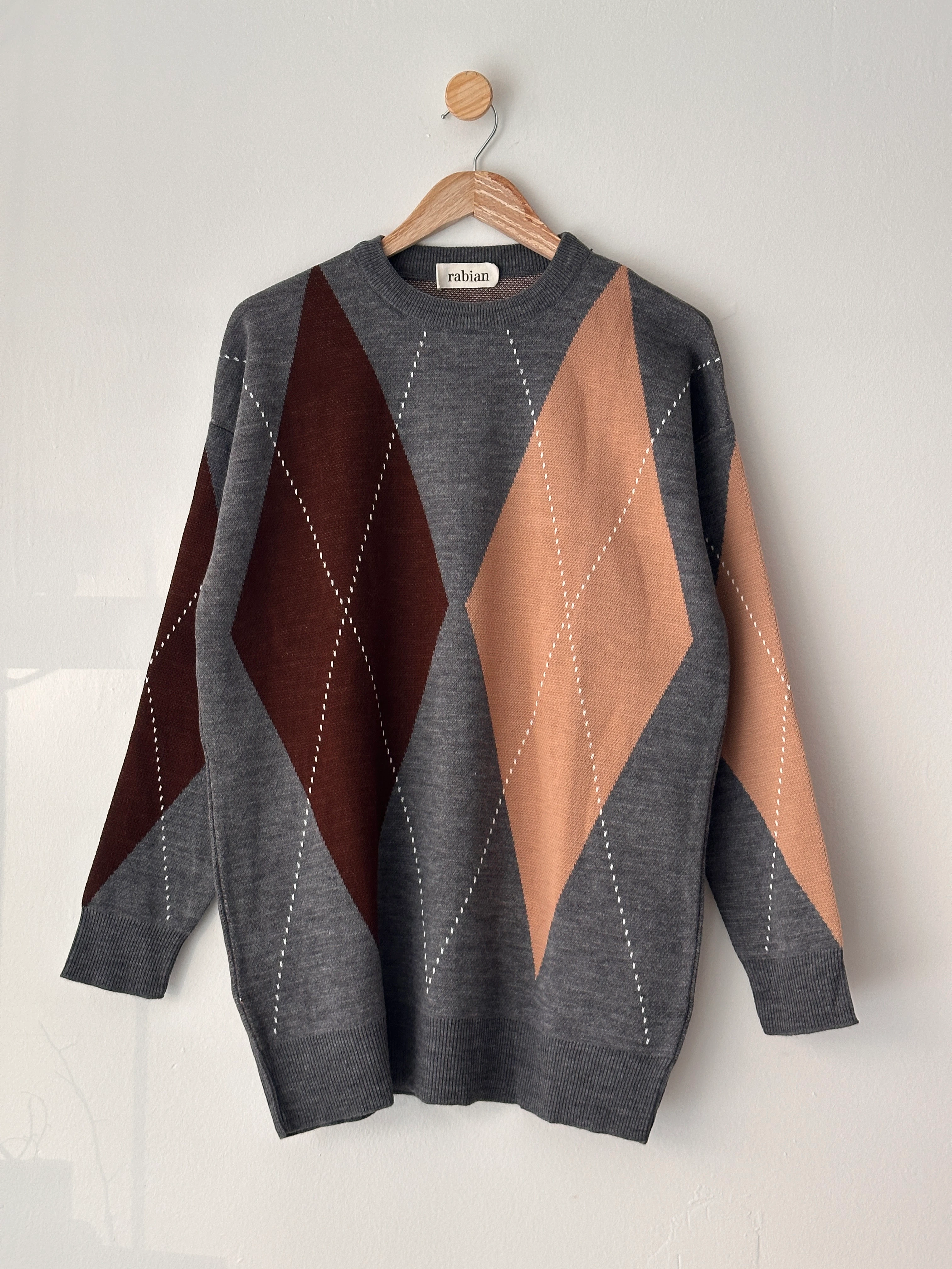 Baklava Desenli Kazak - Antrasit