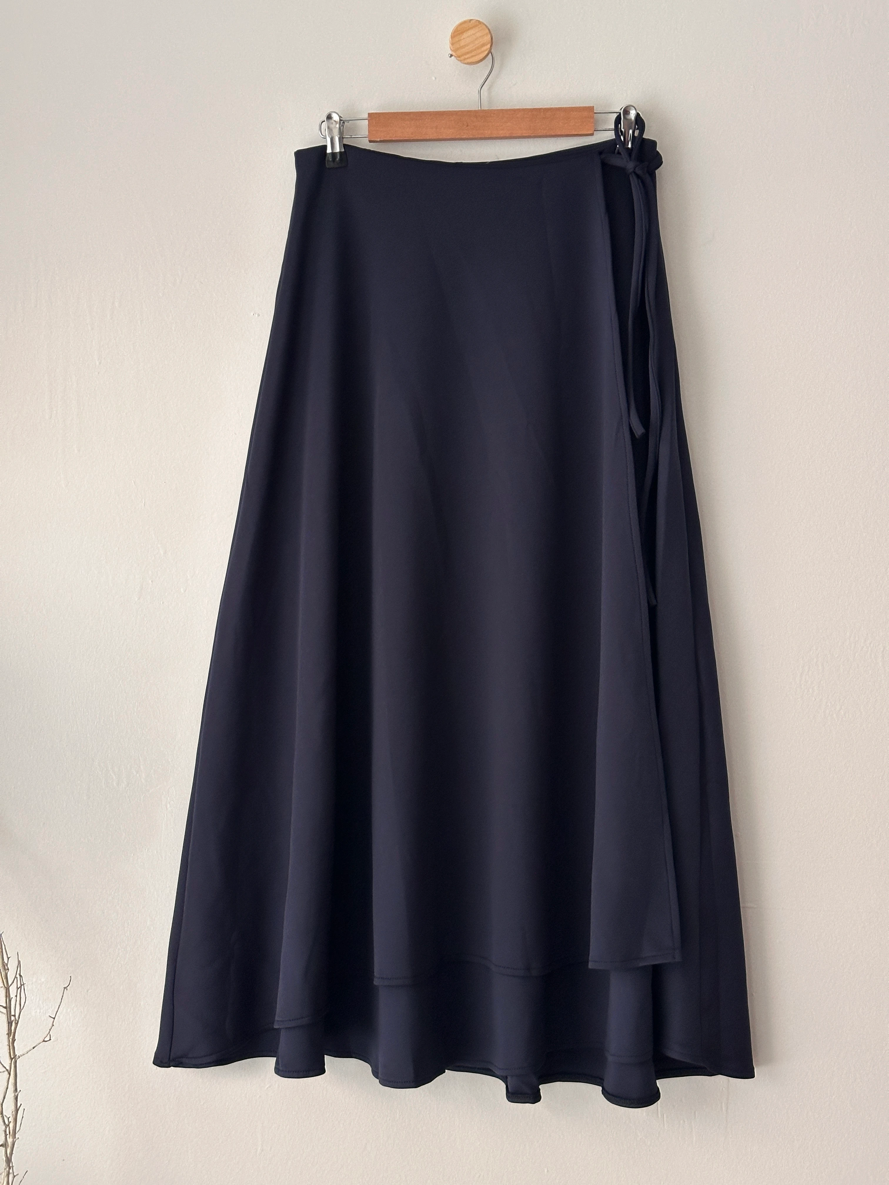 Yandan Bağlamalı Kloş Scuba Etek - Lacivert