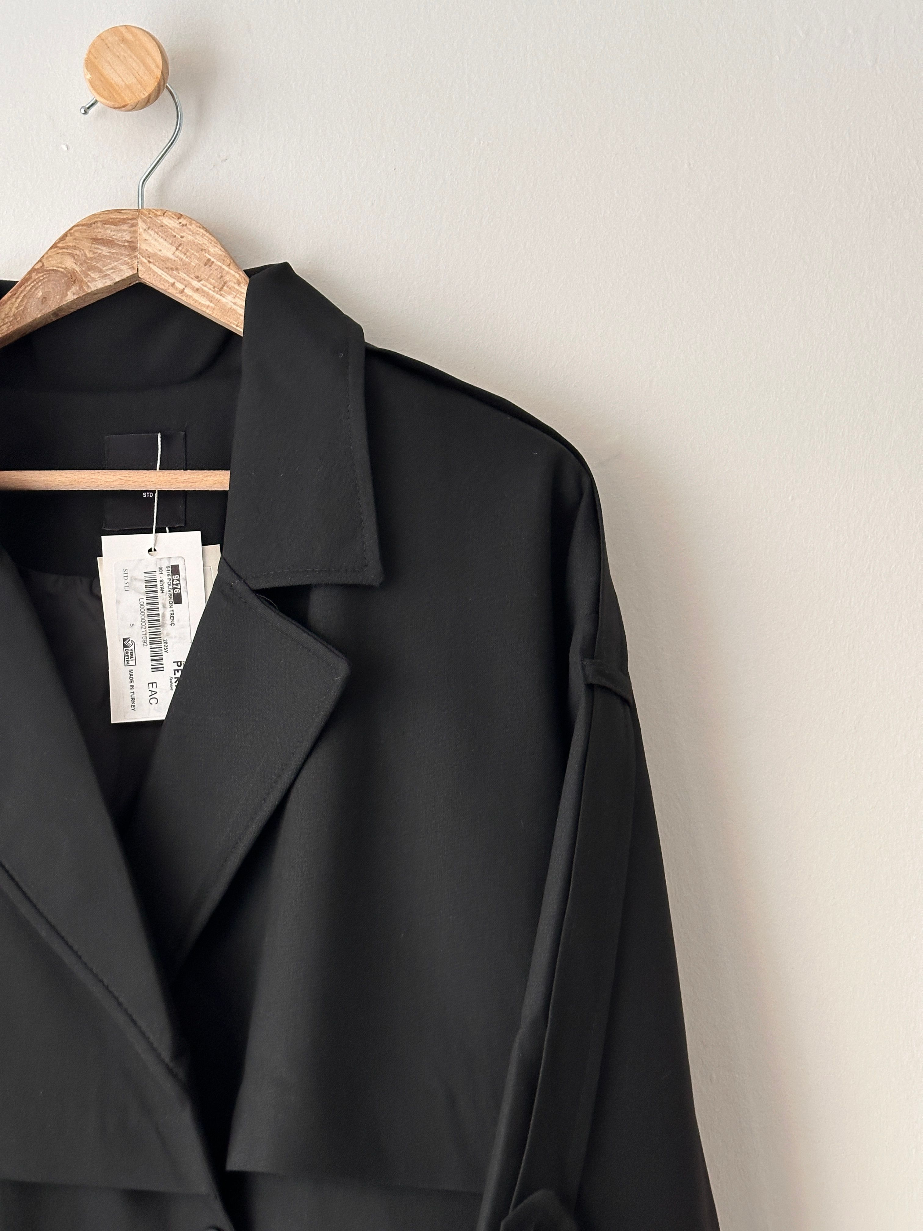 Yüksek Kaliteli Astarlı Oversize Trençkot