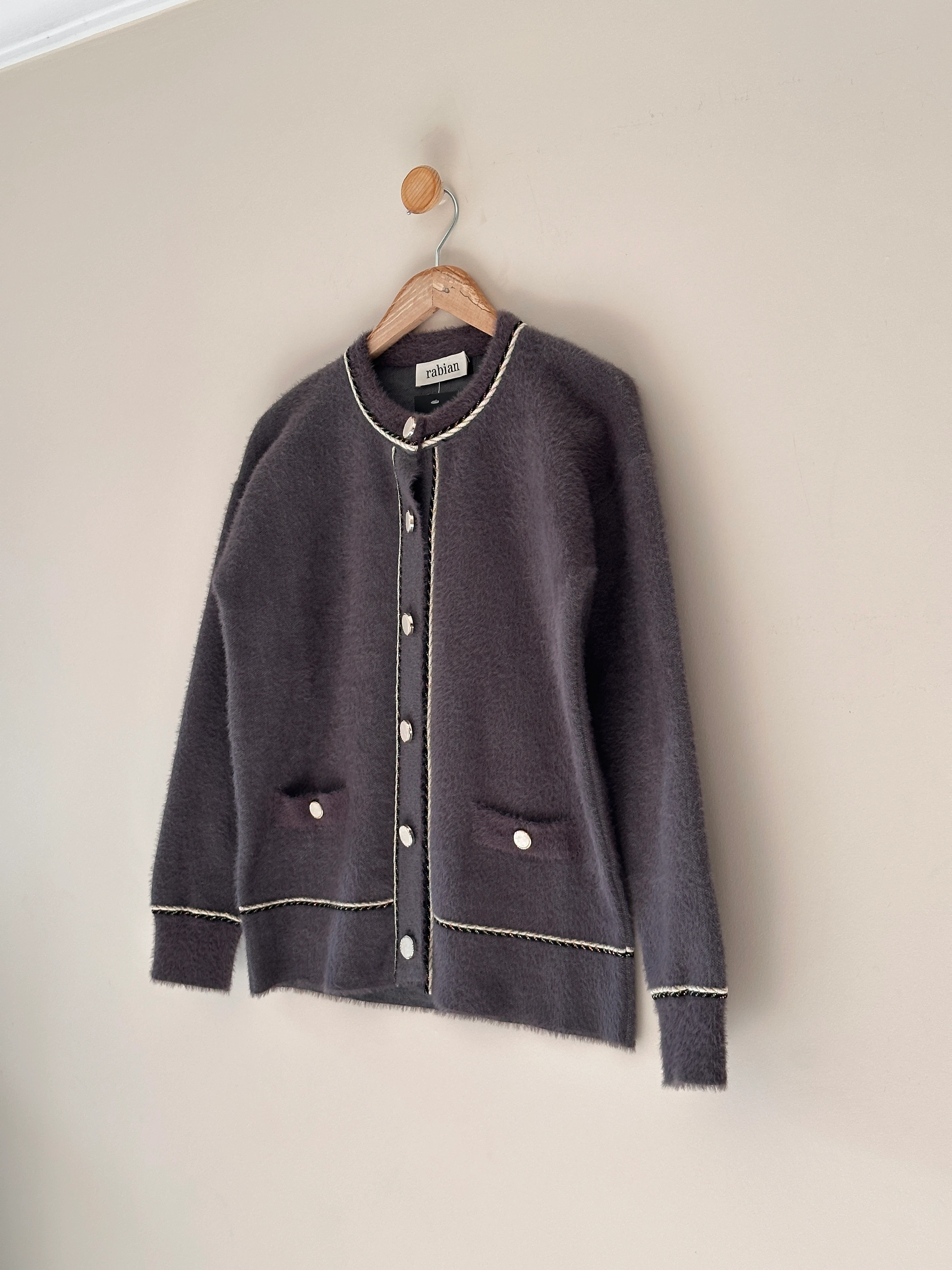 Brit Detaylı Angora  Hırka-59 cm