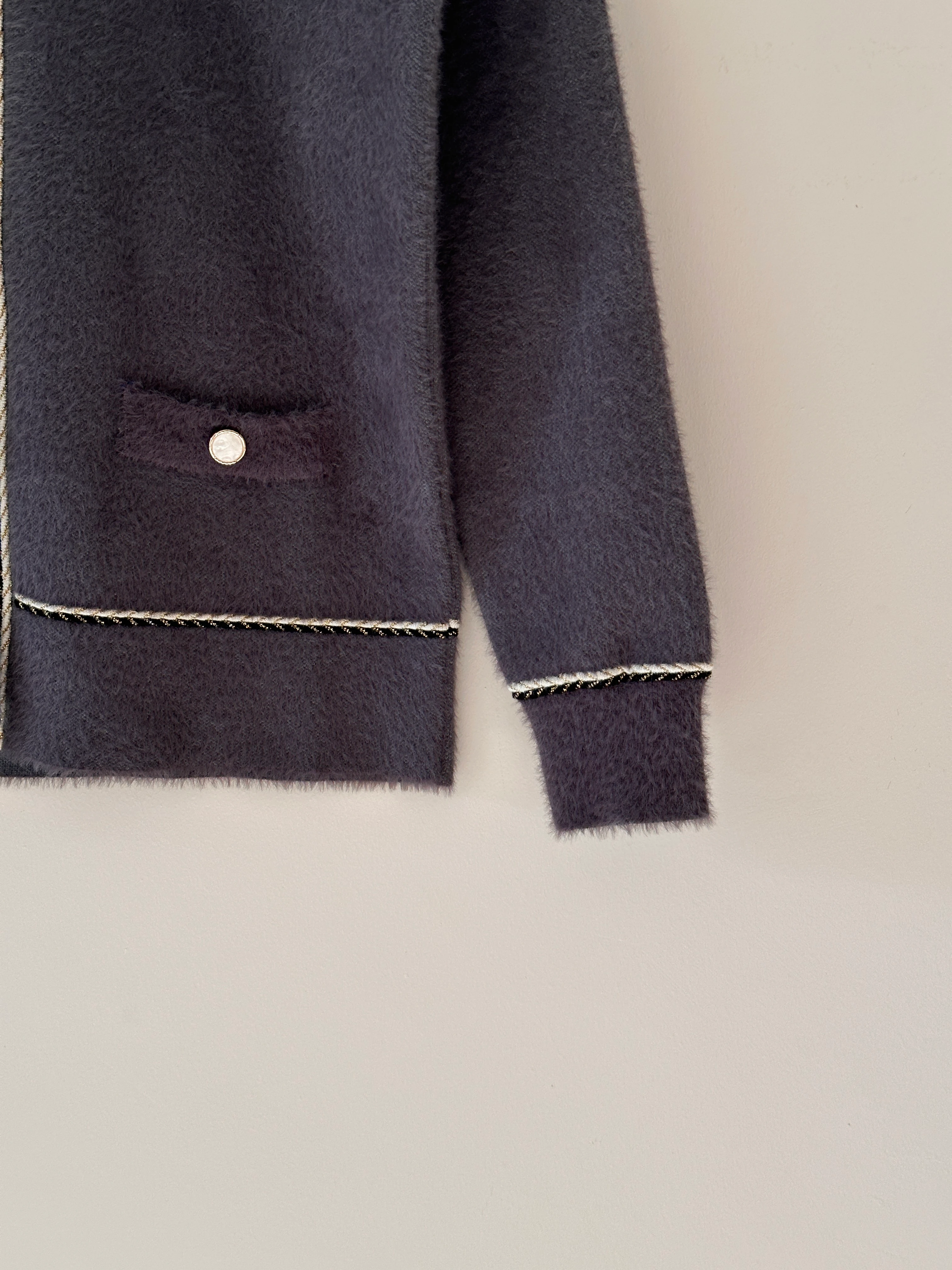 Brit Detaylı Angora  Hırka-59 cm