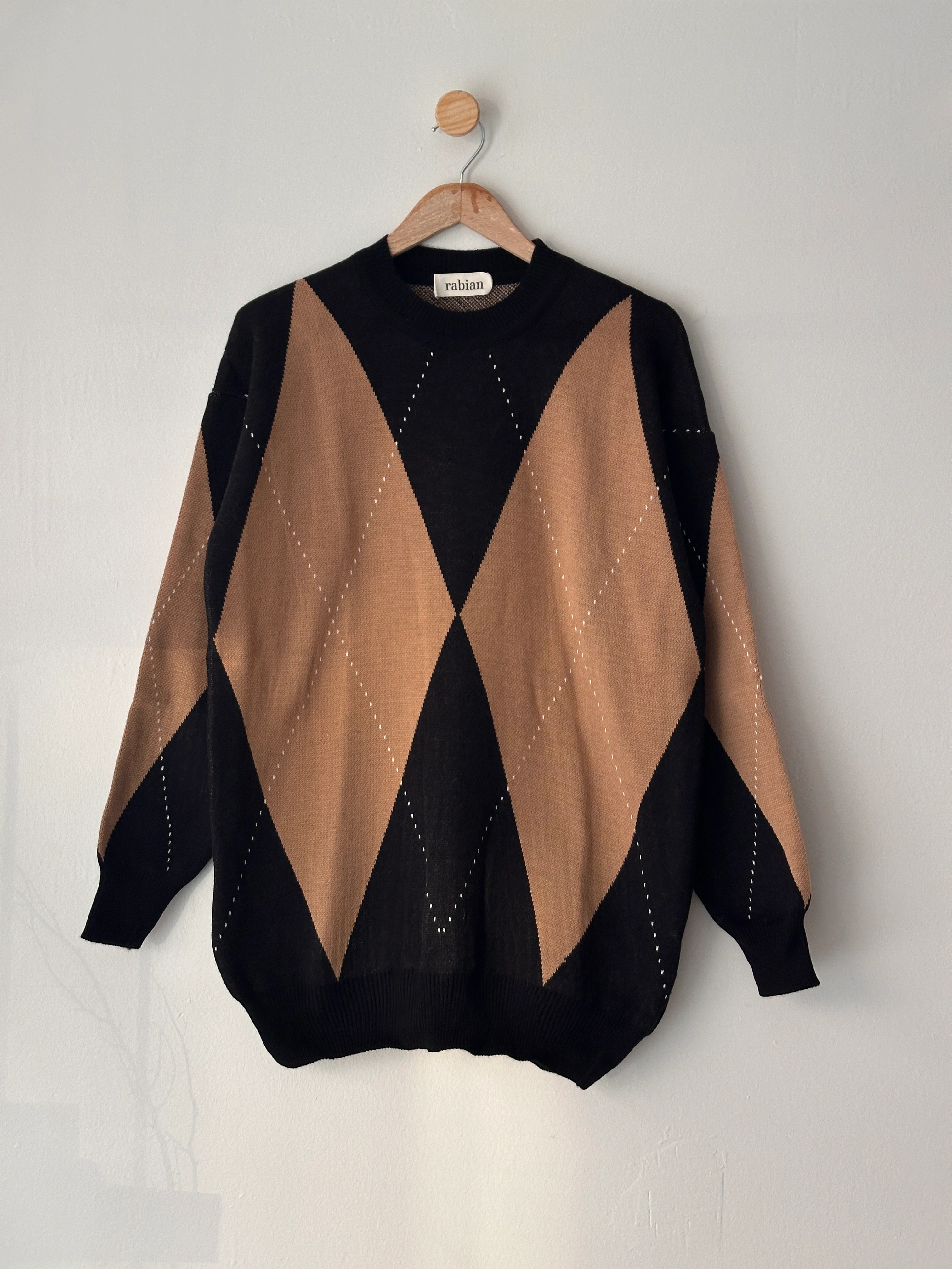 Baklava Desenli Kazak - Siyah