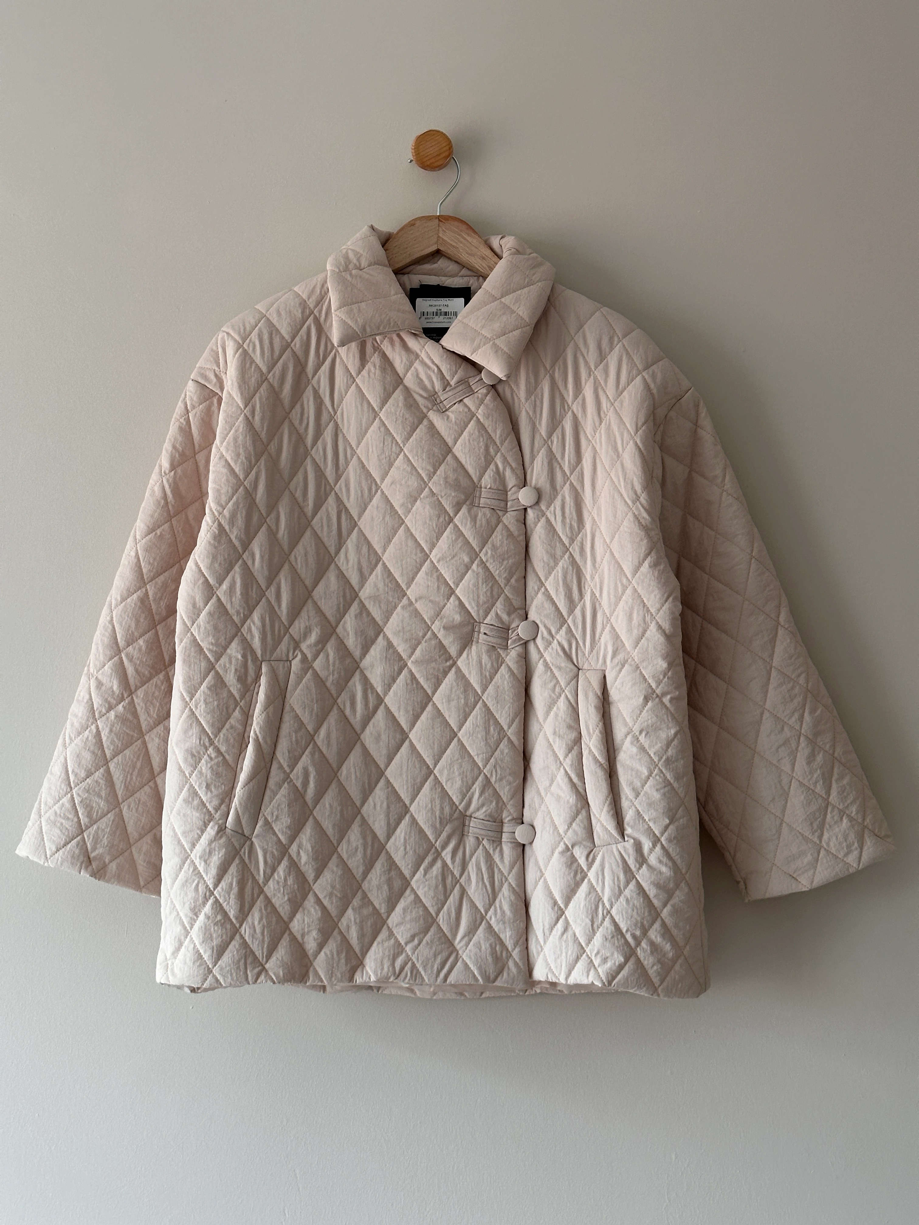 Kimono Model Kalın Kapitone Mont - Bej