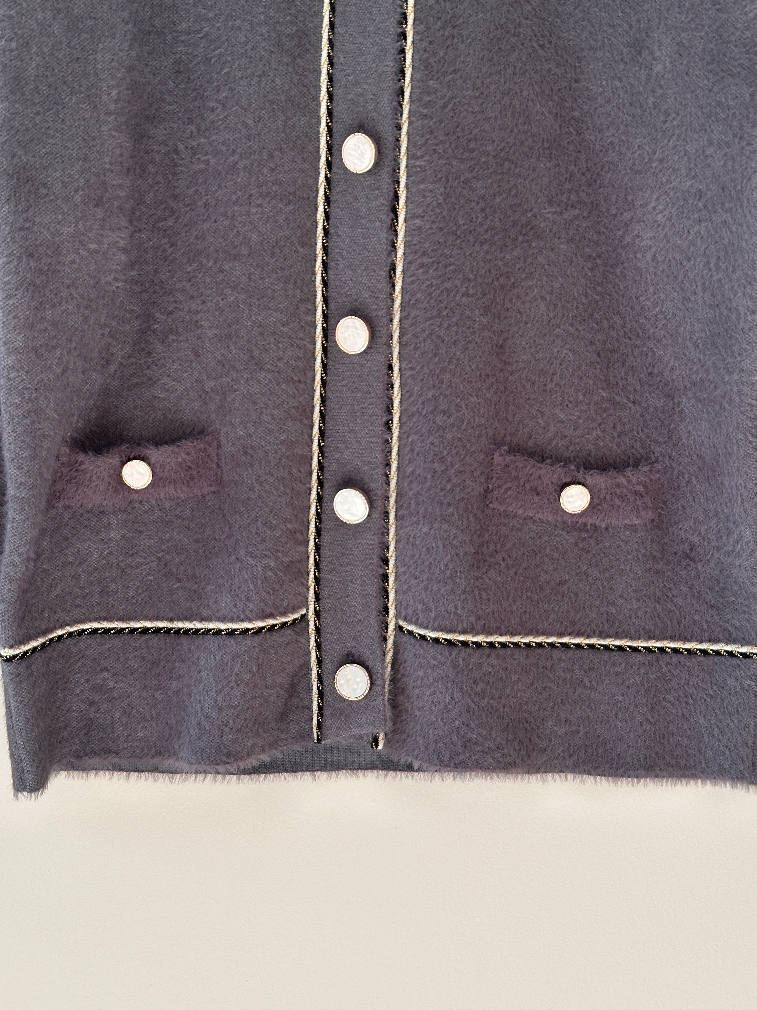 Brit Detaylı Angora  Hırka-59 cm