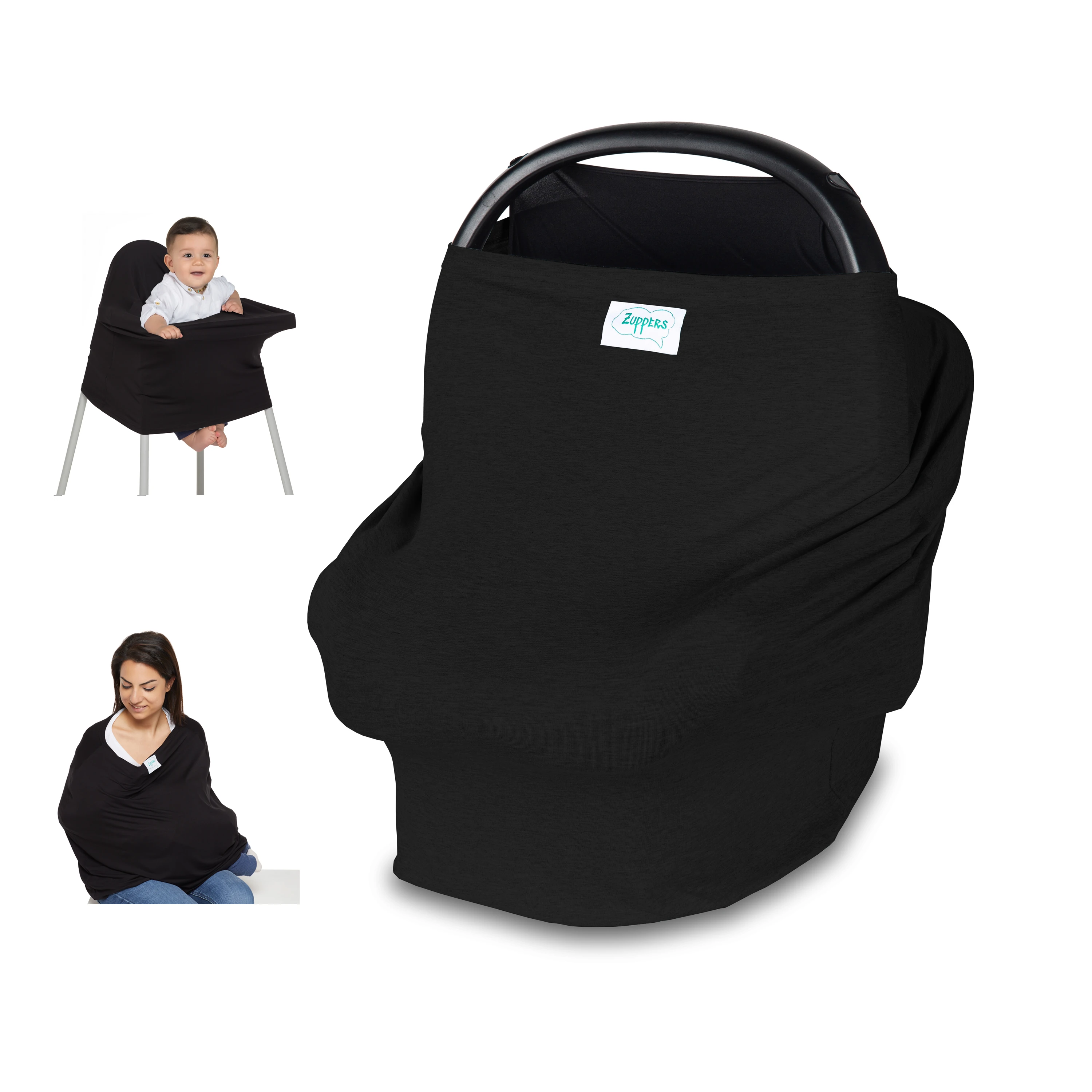 Fonksiyonel Puset ve Emzirme Örtüsü - Siyah