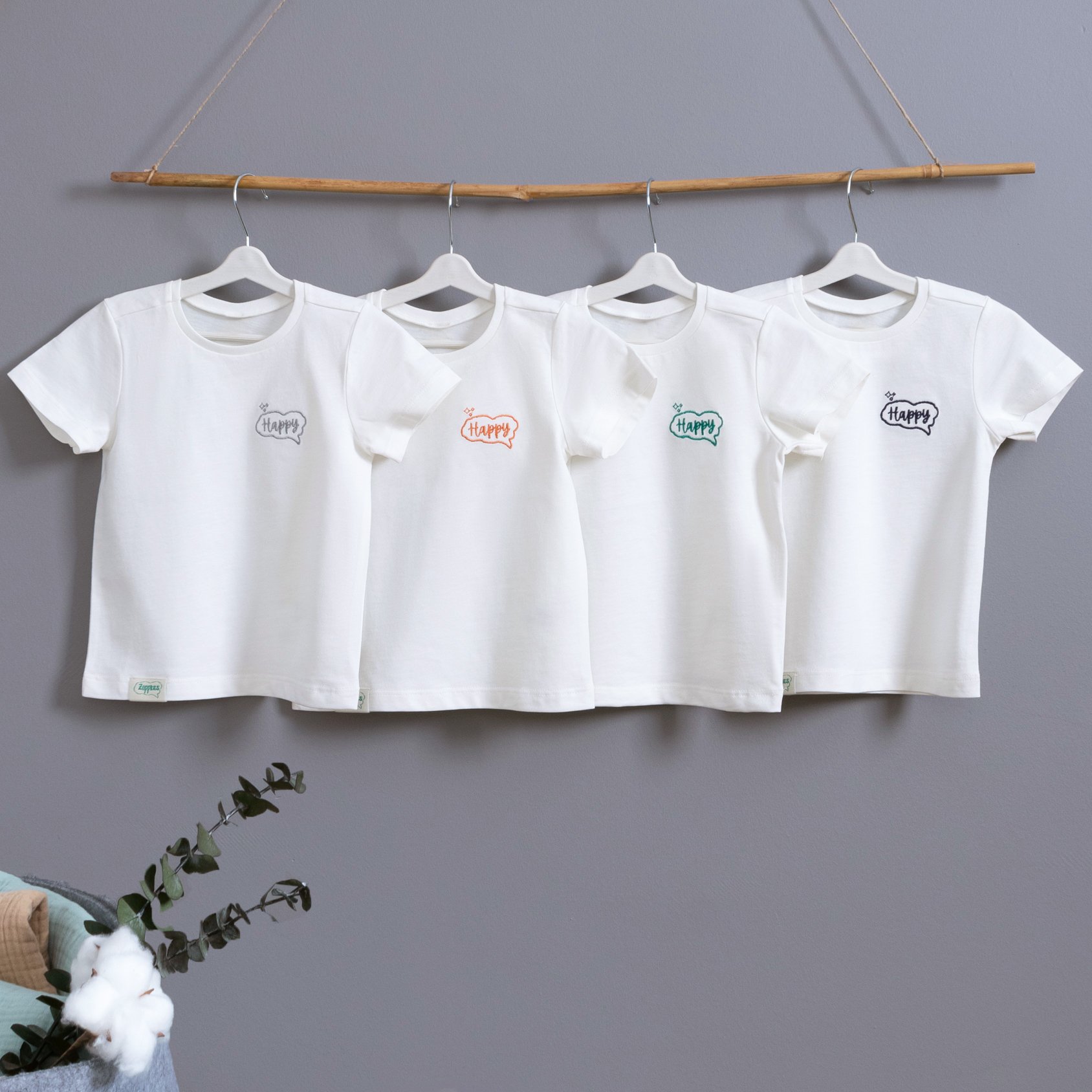 Nakışlı Organik Pamuk T-Shirt (0-4 Yaş)