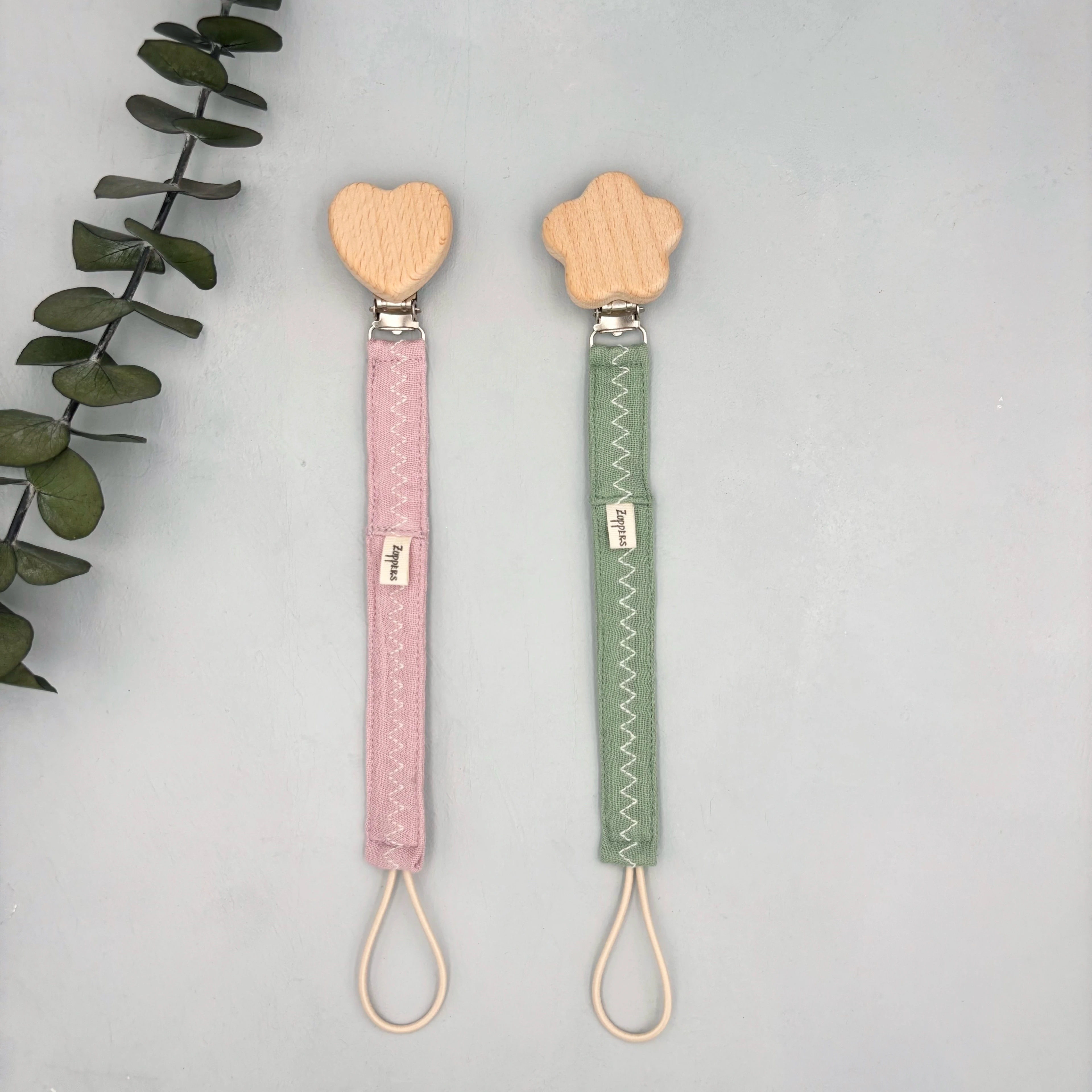 2li Set Müslin Emzik Askısı  - Pembe - Yeşil