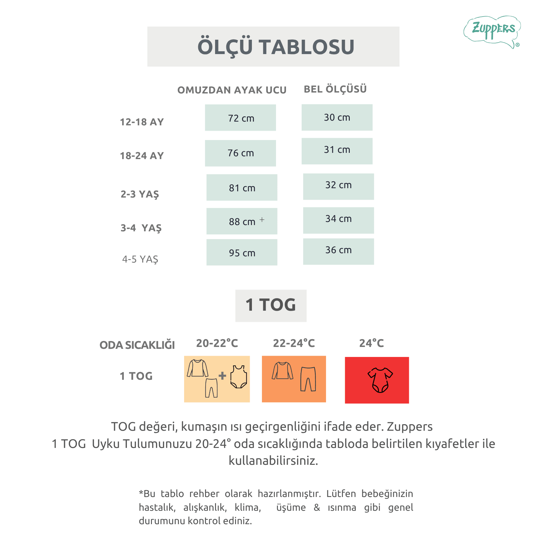 Organik Pamuk Çocuk Ayaklı Uyku Tulumu - 1 TOG