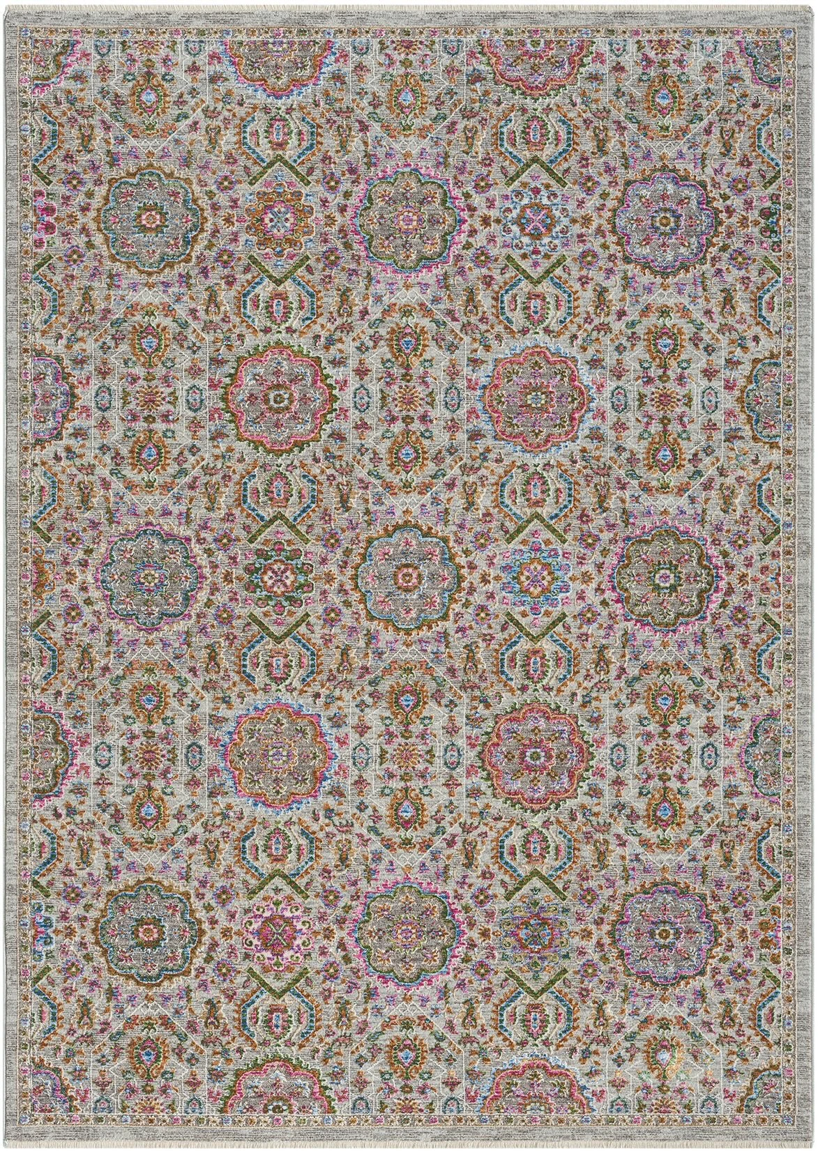 Hanlı halı 802retro etnik renkli salon oturma odası halısı