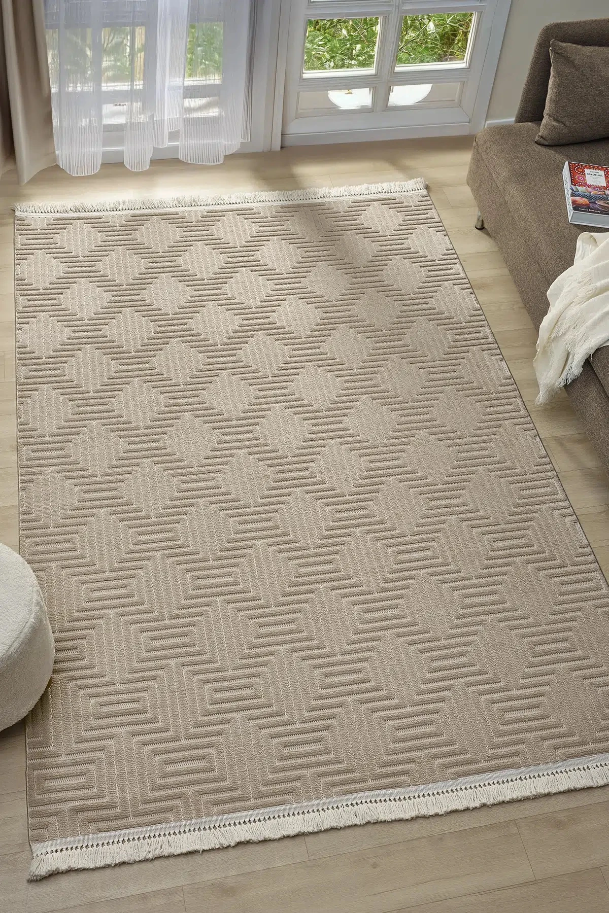 Hanlı halı risby1550 vizon yumuşak tüşeli salon halısı oturma odası koridor halısı 