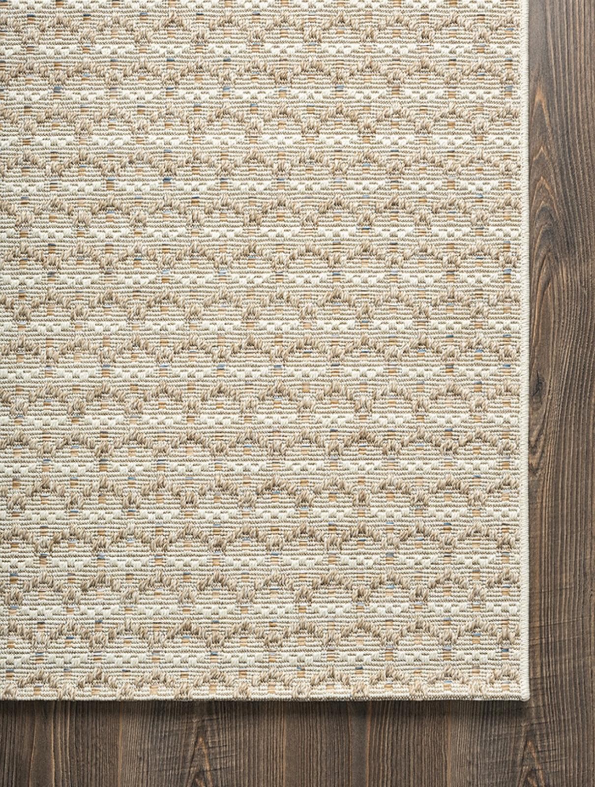 hanlı halı tı006a krem taba mavi etnik jüt sisal halı