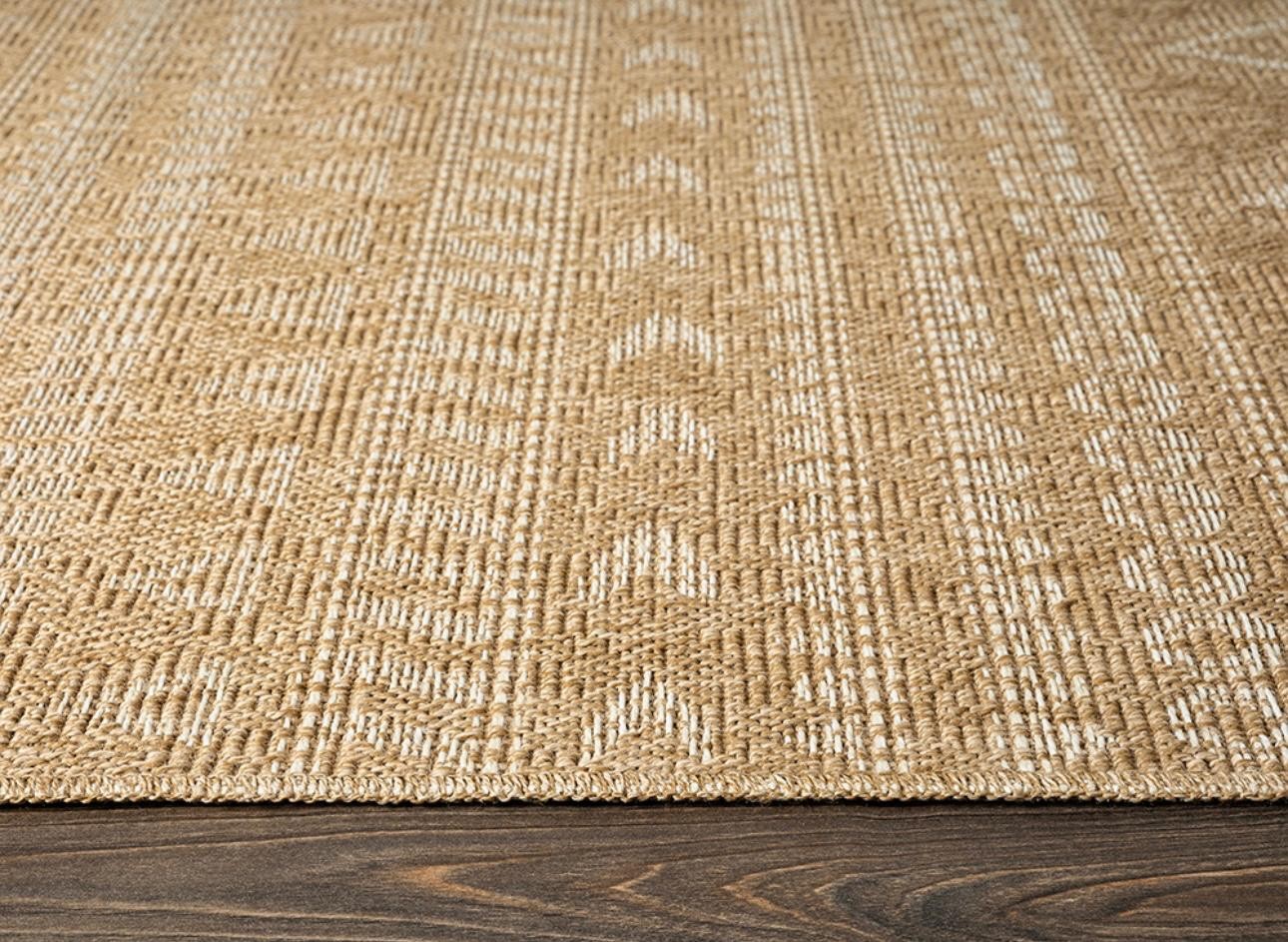 hanlı halı tı007a kahve krem etnik jüt sisal halı