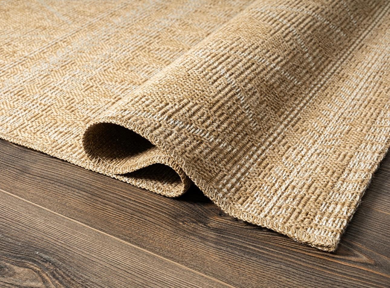 hanlı halı tı007a kahve krem etnik jüt sisal halı