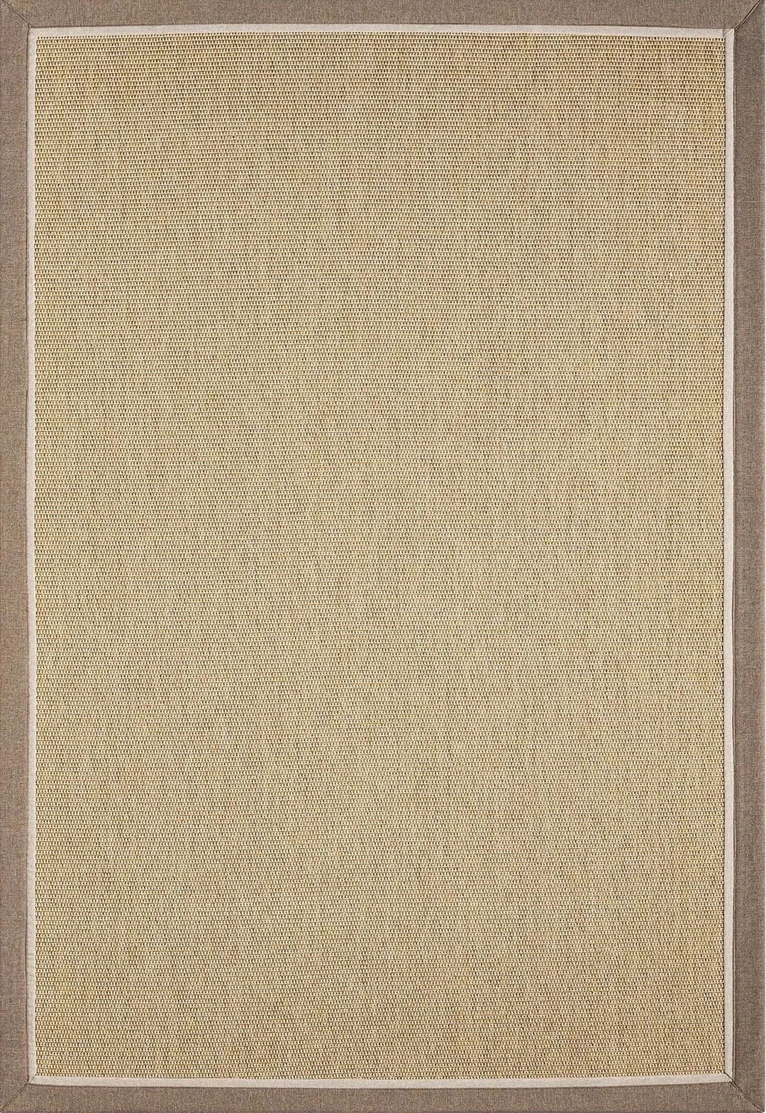 Hanlı halı sisal bej664 kahve bej bordürlü hasır dokulu kesme halı