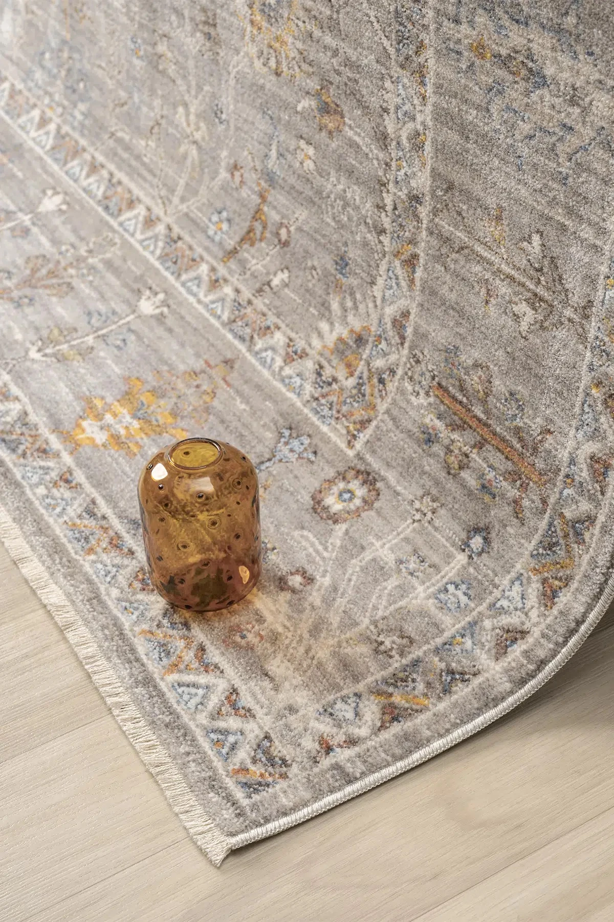 Hanlı halı otantik0255 gri kahve renkli salon oturma odası halısı