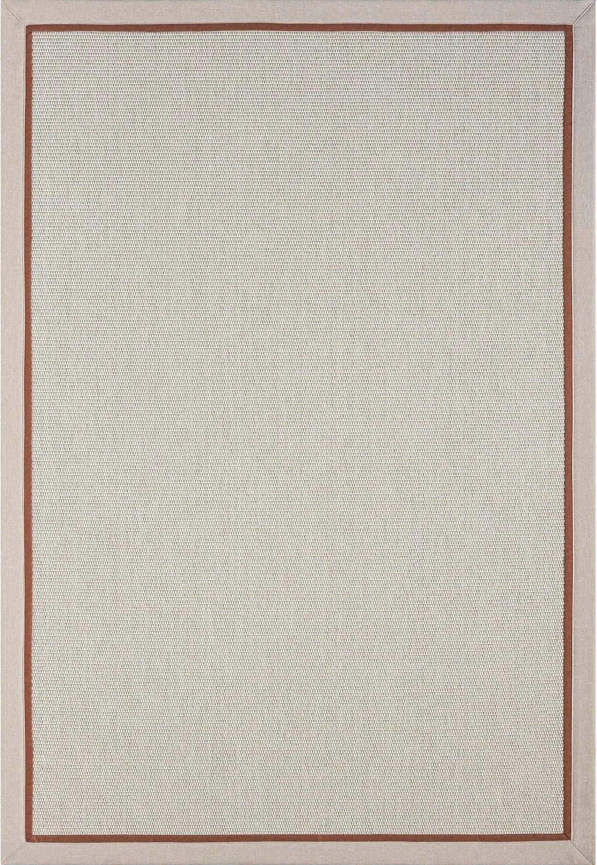 Hanlı halı sisal664 krem bej terra bordürlü hasır dokulu kesme halı