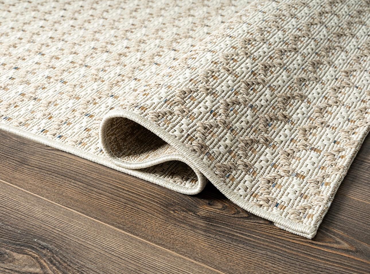 hanlı halı tı006a krem taba mavi etnik jüt sisal halı