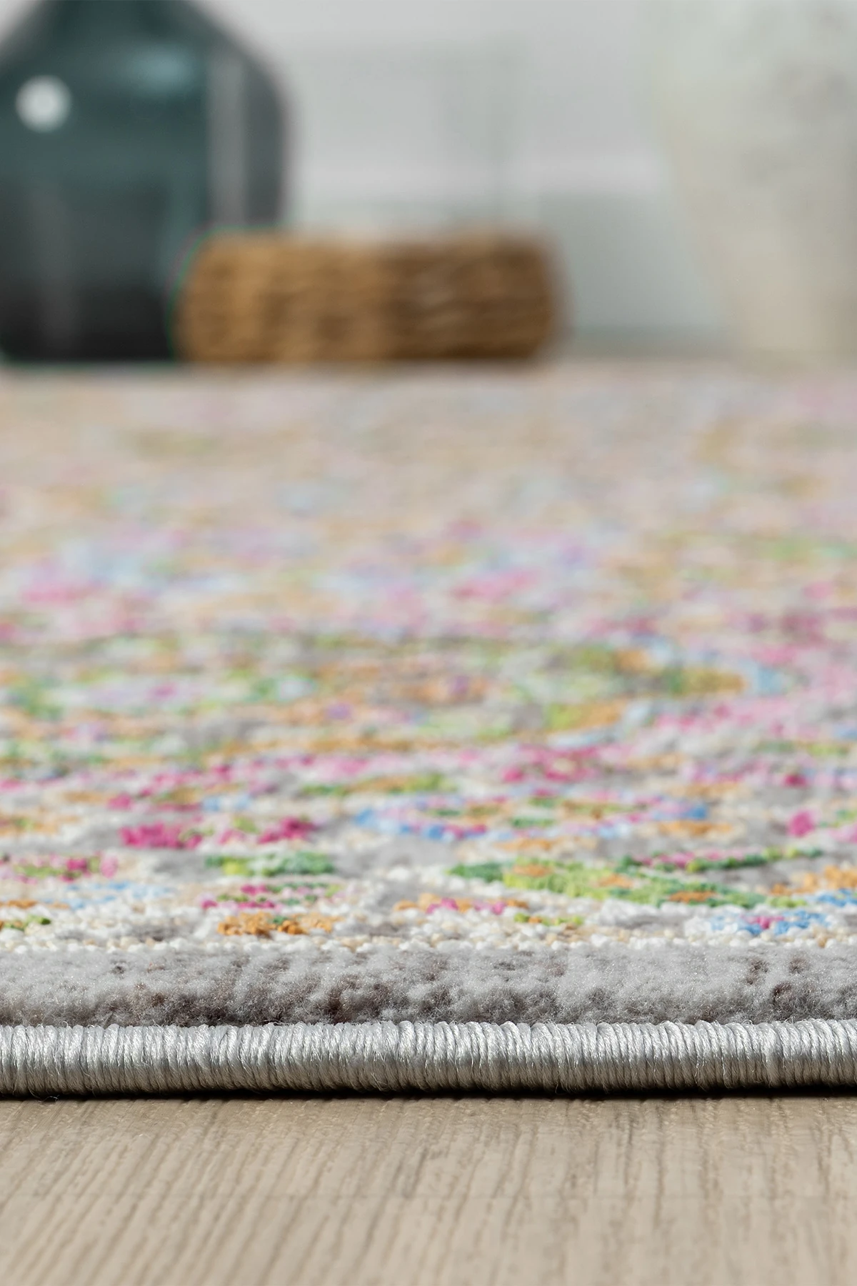 Hanlı halı 802retro etnik renkli salon oturma odası halısı