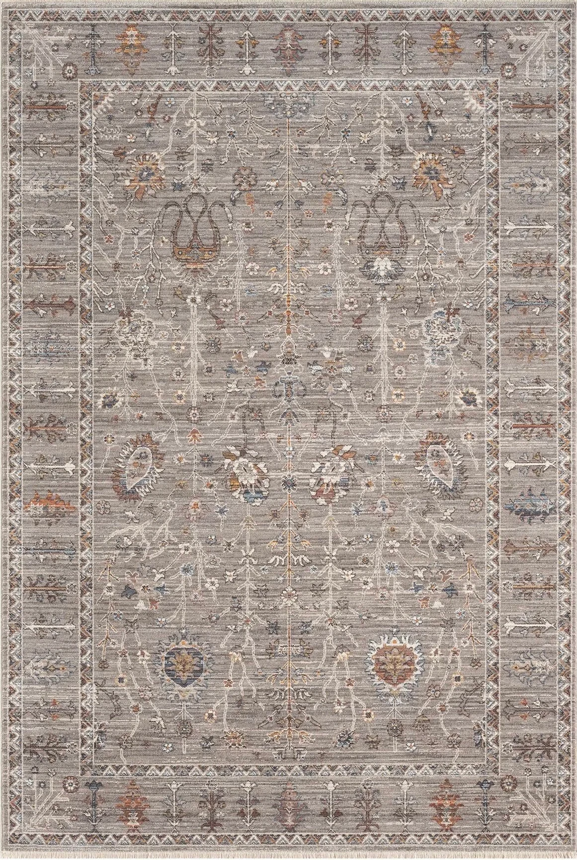 Hanlı halı otantik0255 gri kahve renkli salon oturma odası halısı