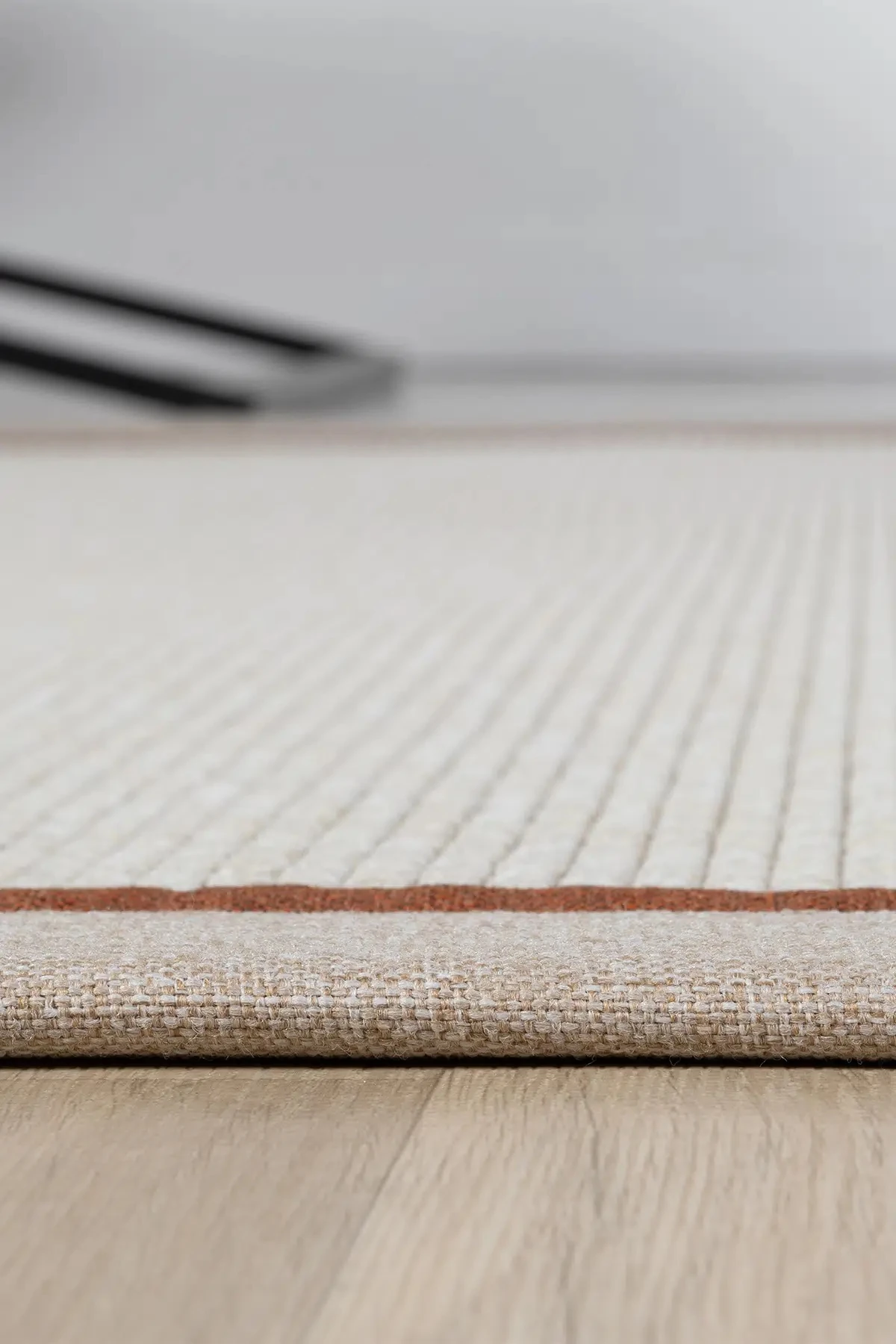 Hanlı halı sisal664 krem bej terra bordürlü hasır dokulu kesme halı