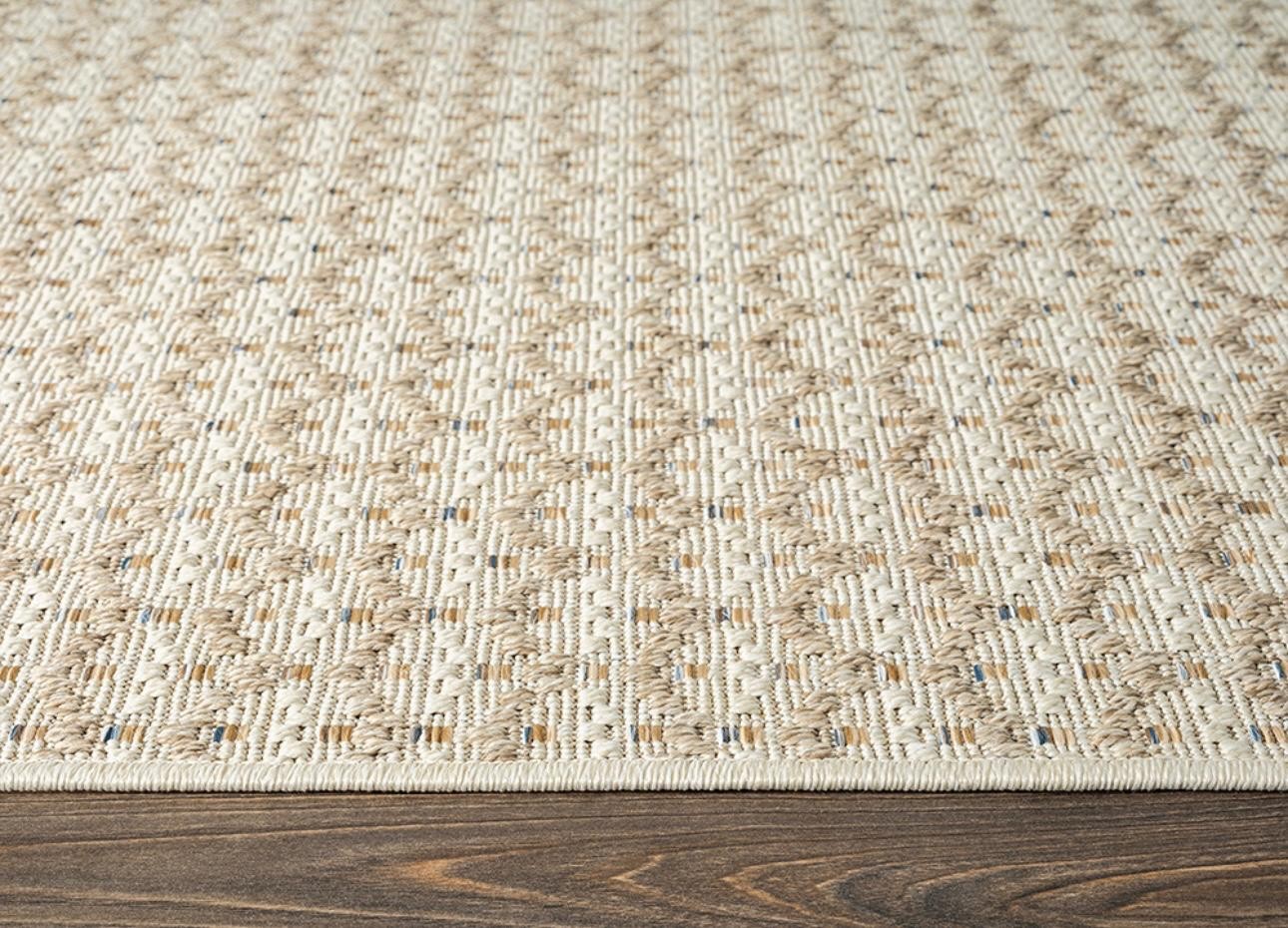 hanlı halı tı006a krem taba mavi etnik jüt sisal halı