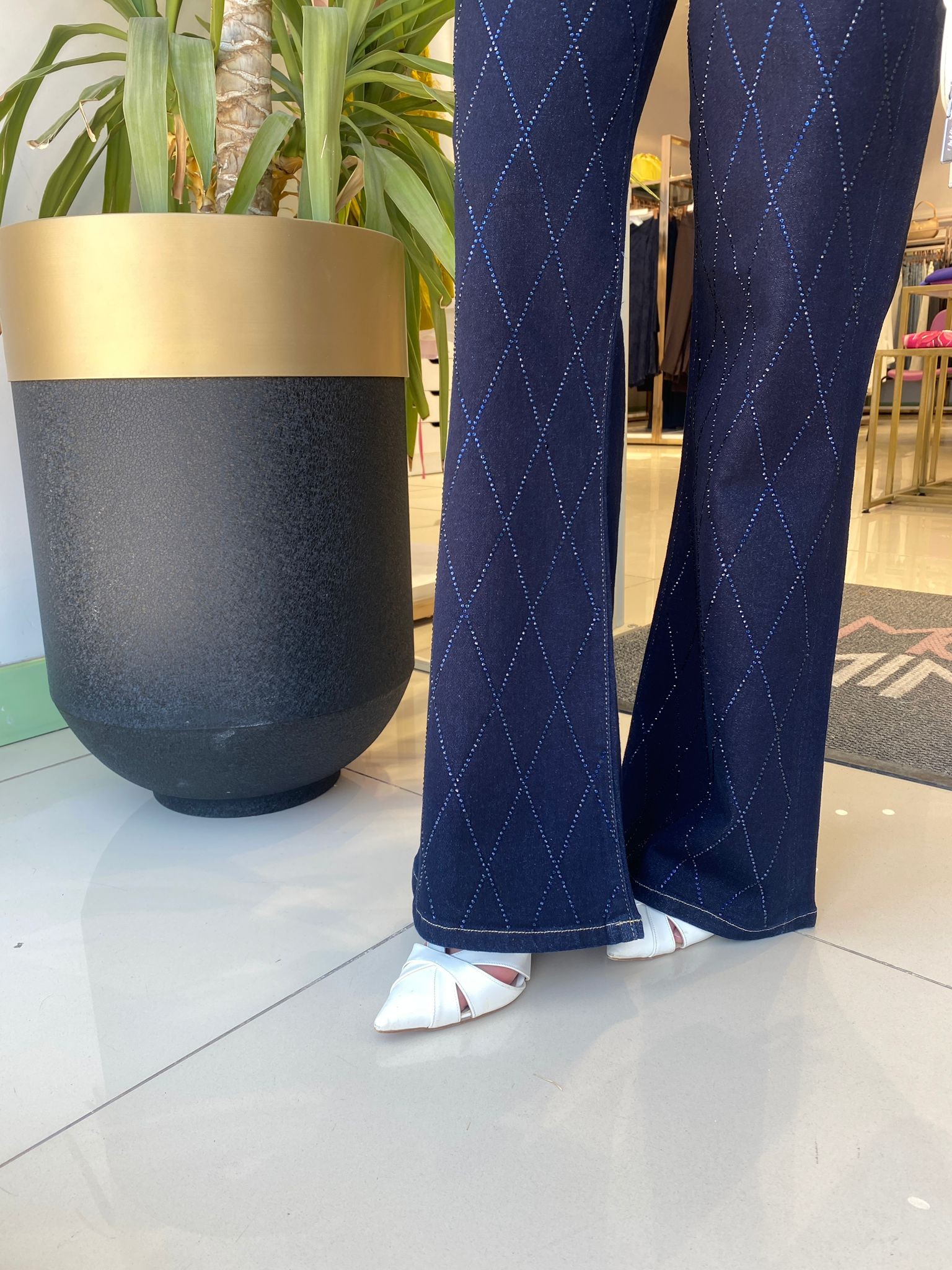 Ghisa Baklava Dilimi Denim Pantolon
