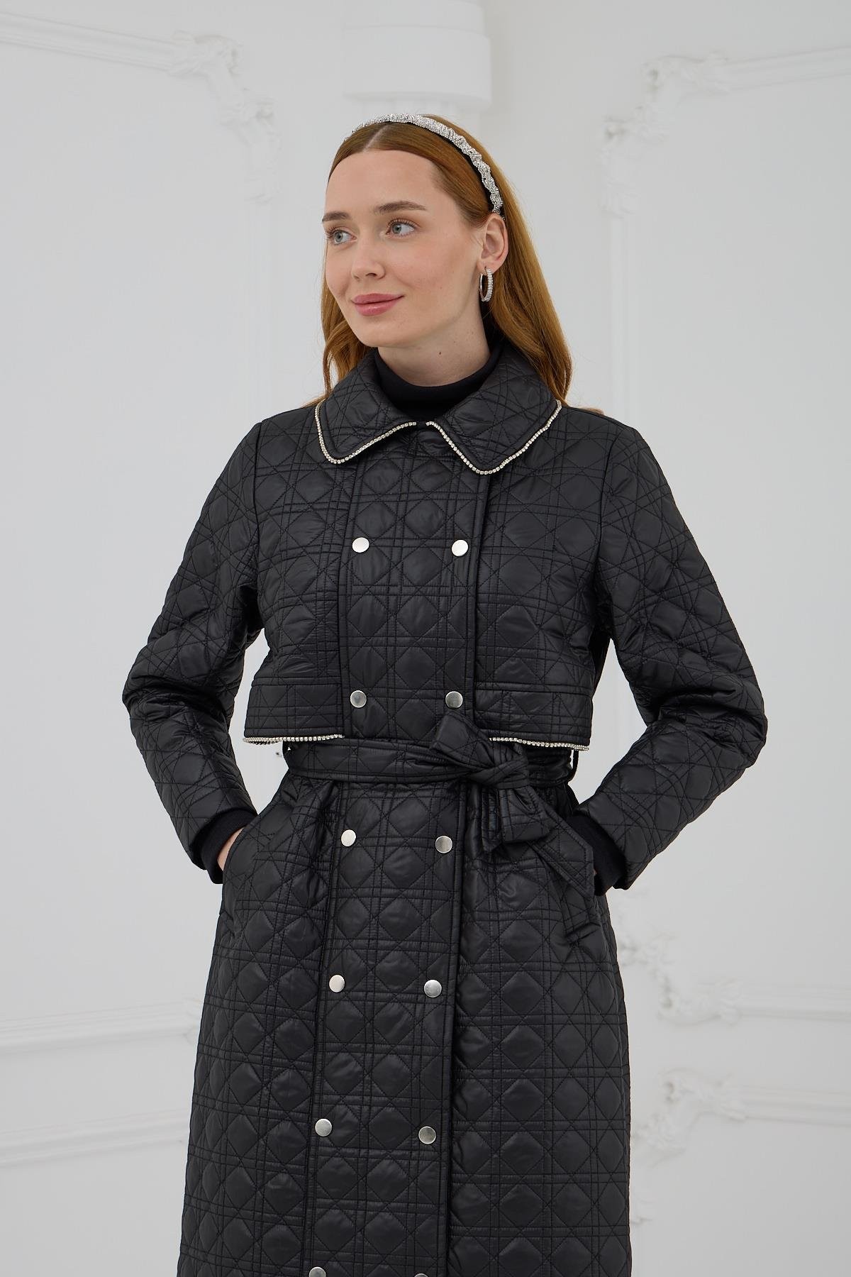 MoodBasic Taş Şeritli Kapitone Mont
