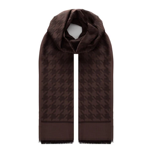 İpekevi Kazayağı Desenli Pamuk İpek Şal