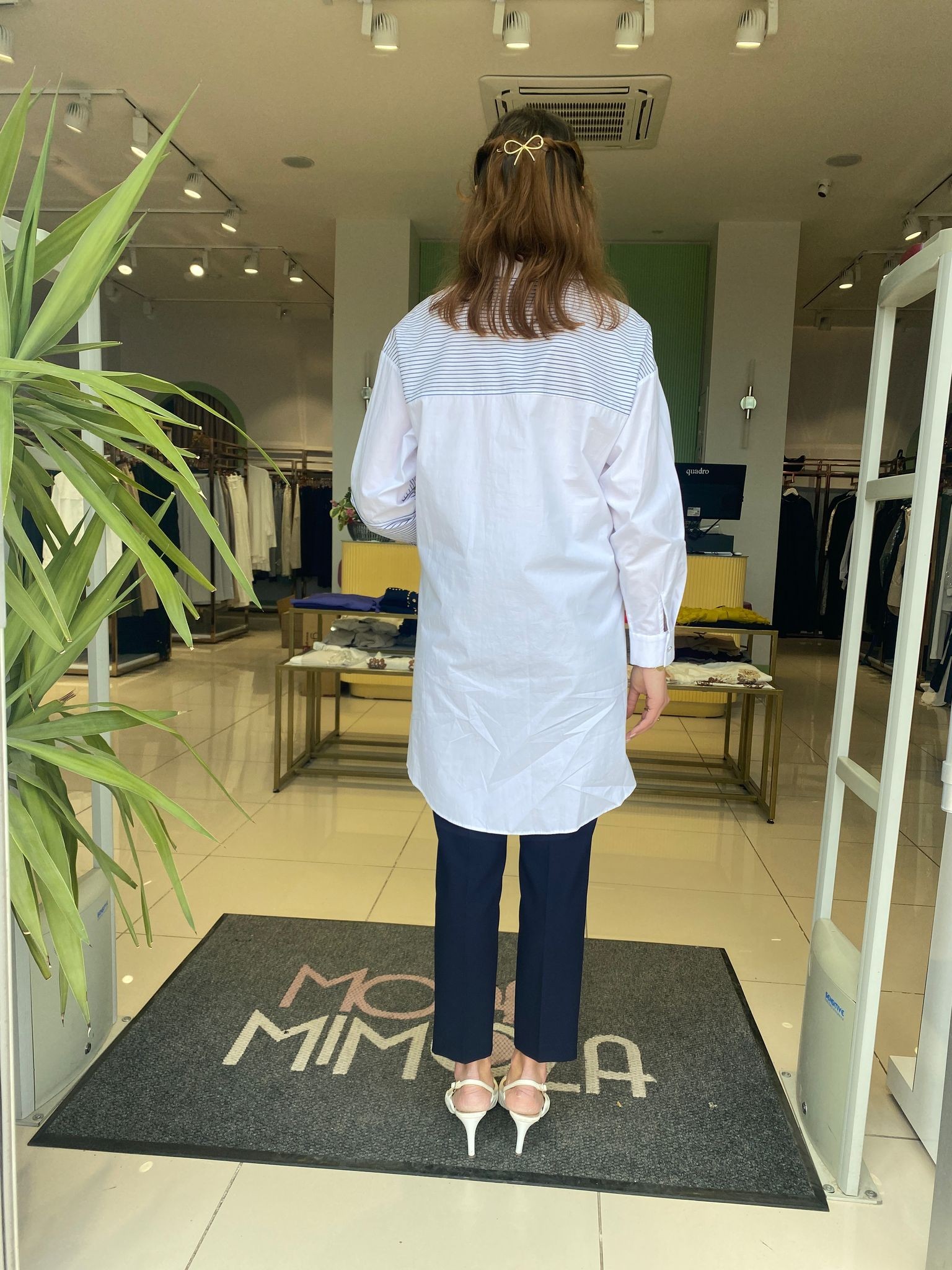MoodBasic Çizgili Cotton Gömlek