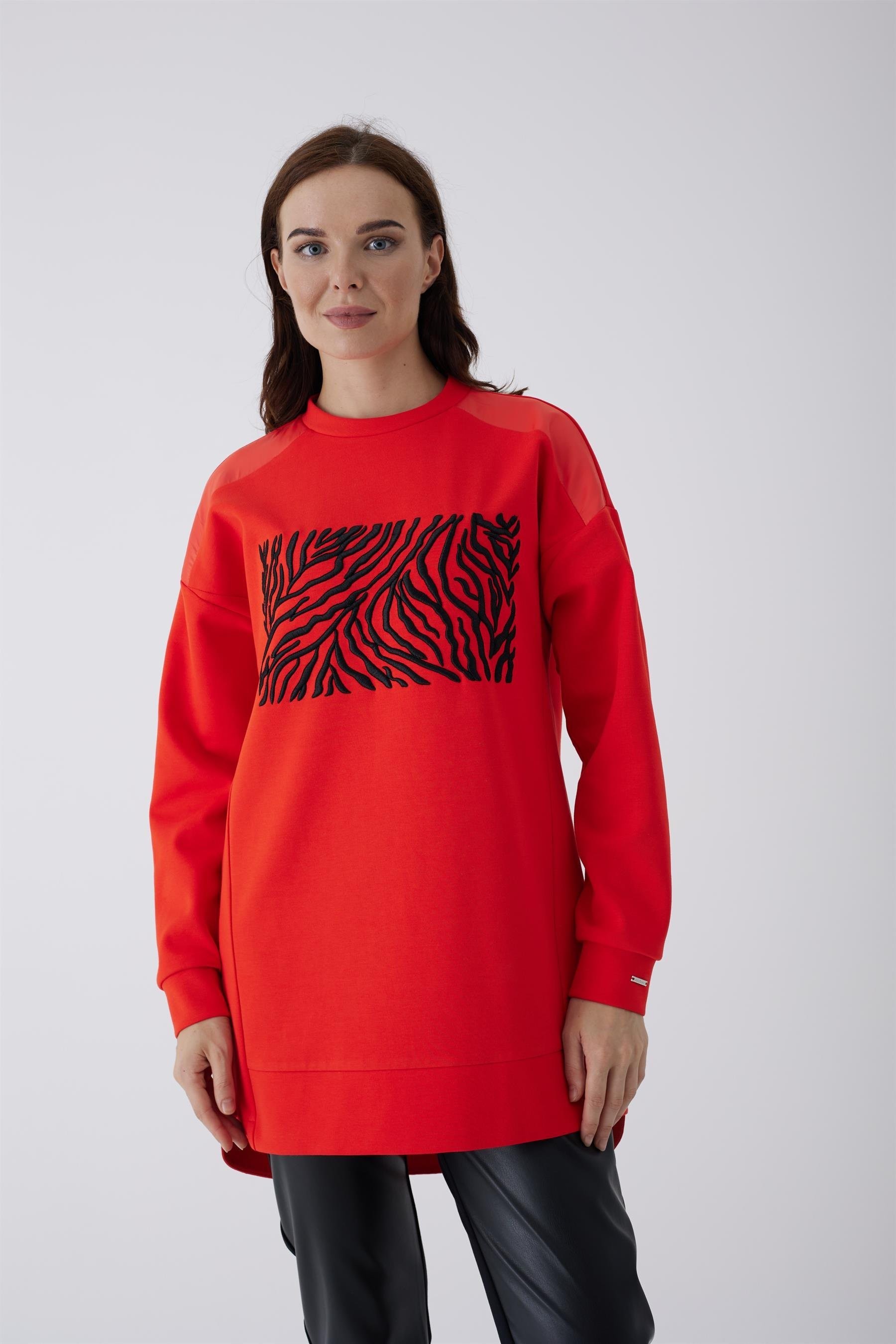 MoodBasic Zebra Nakışlı Tunik - Orange