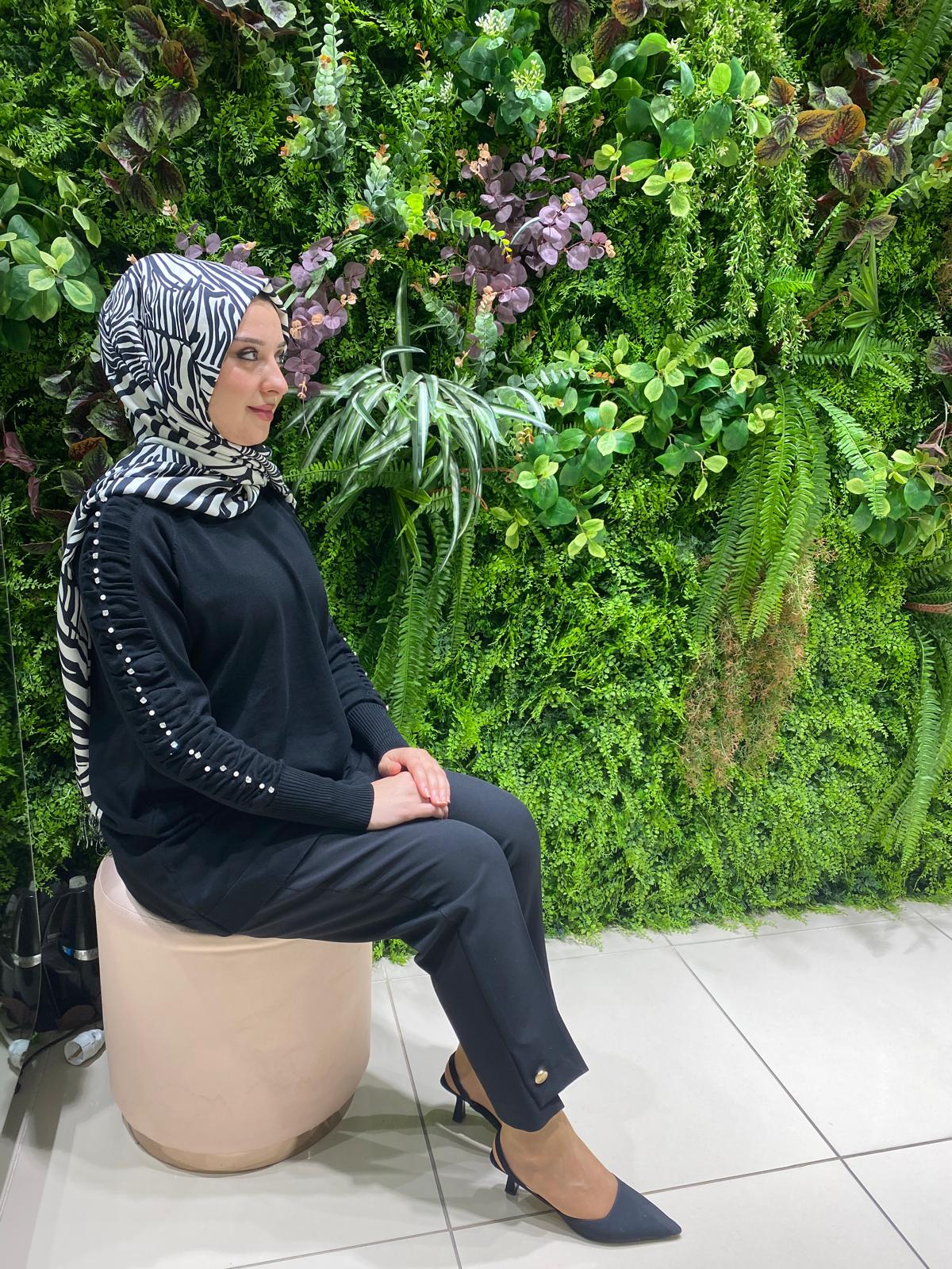 Karton Taş Detaylı Tunik