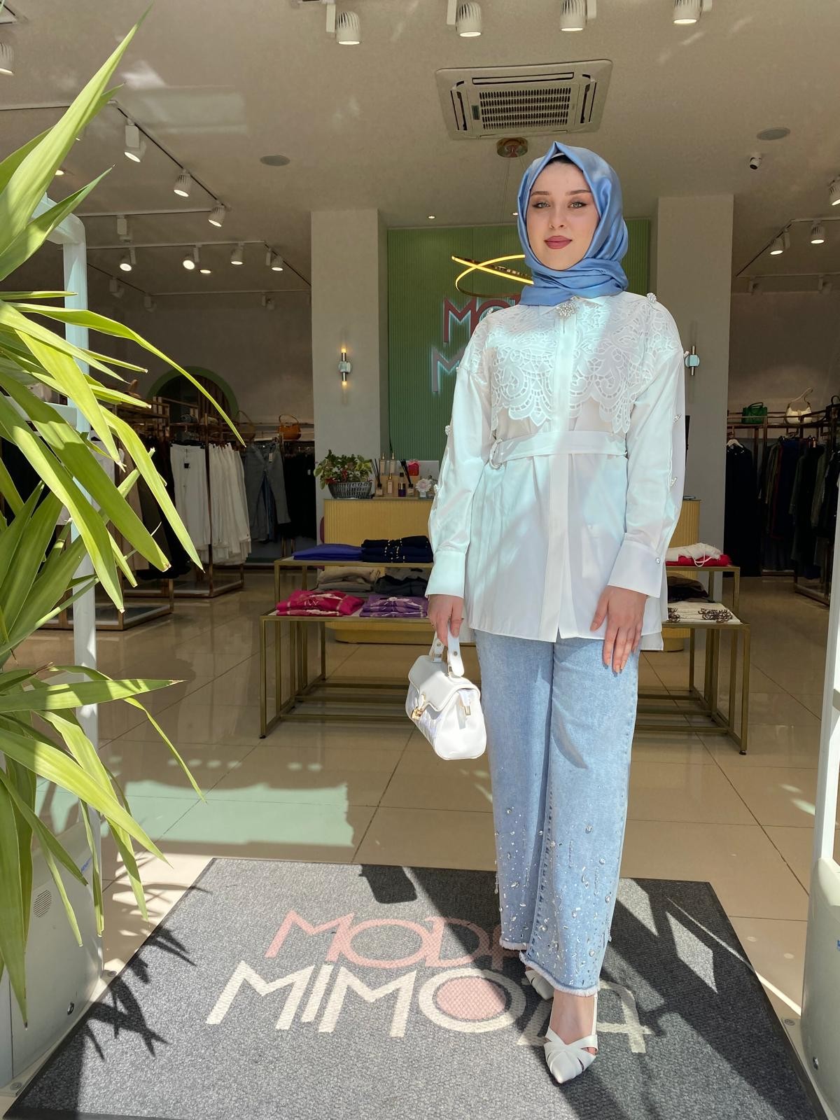 My312 Dantelli İncili Tunik