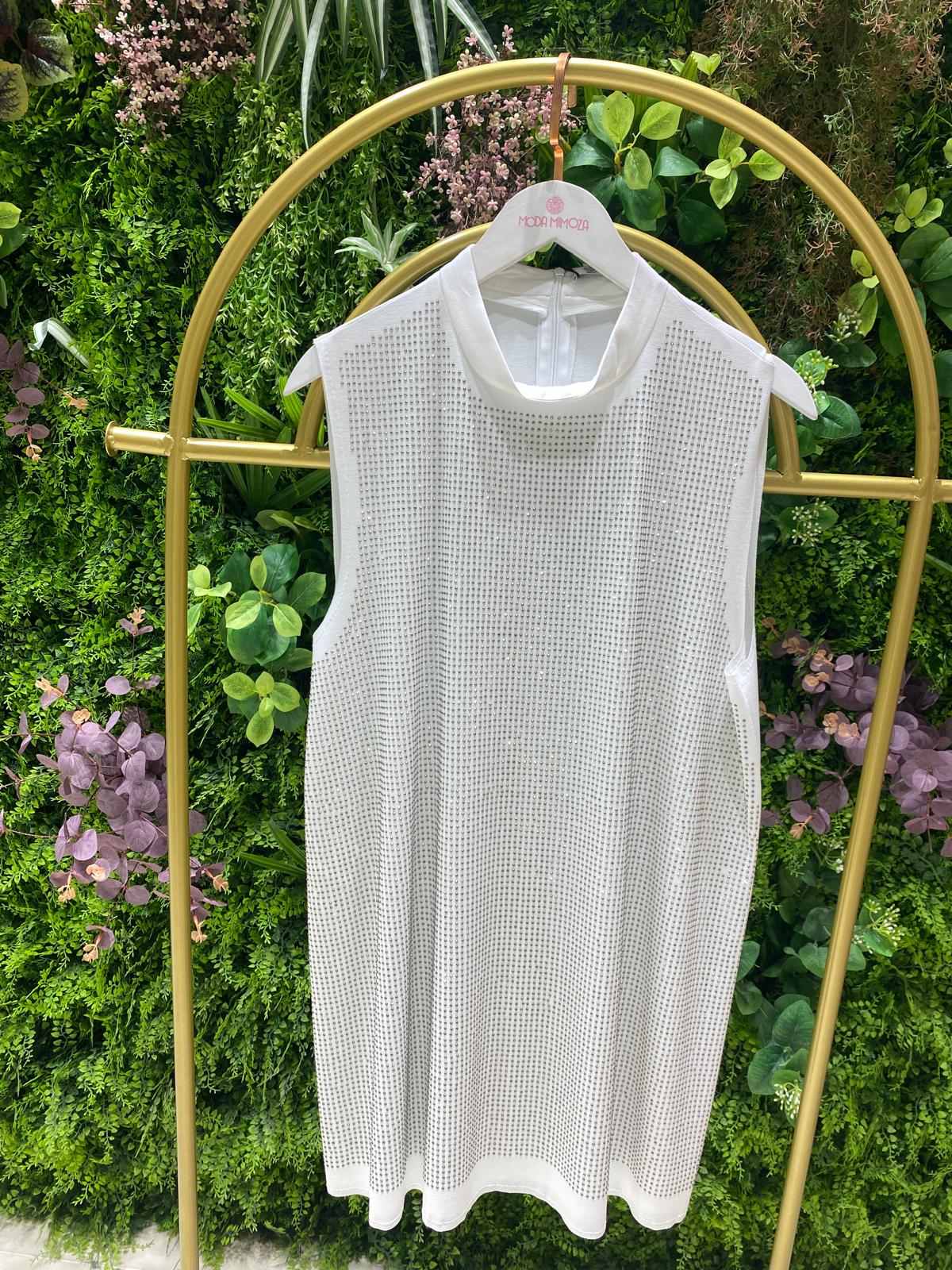 Ghisa Taş Detaylı Kolsuz Tunik