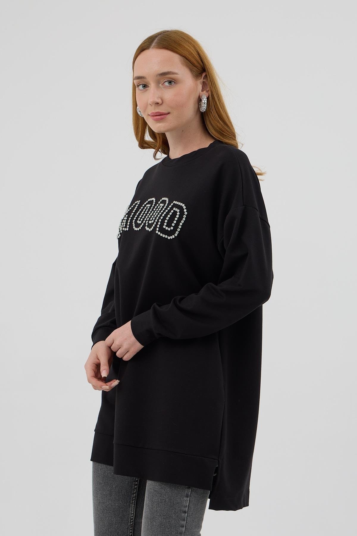 MoodBasic Taşlı Baskılı Tunik 