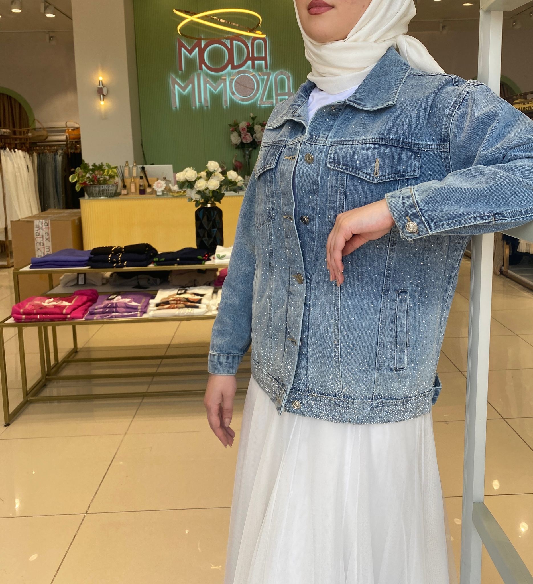 Moor Taşlı Kot Ceket