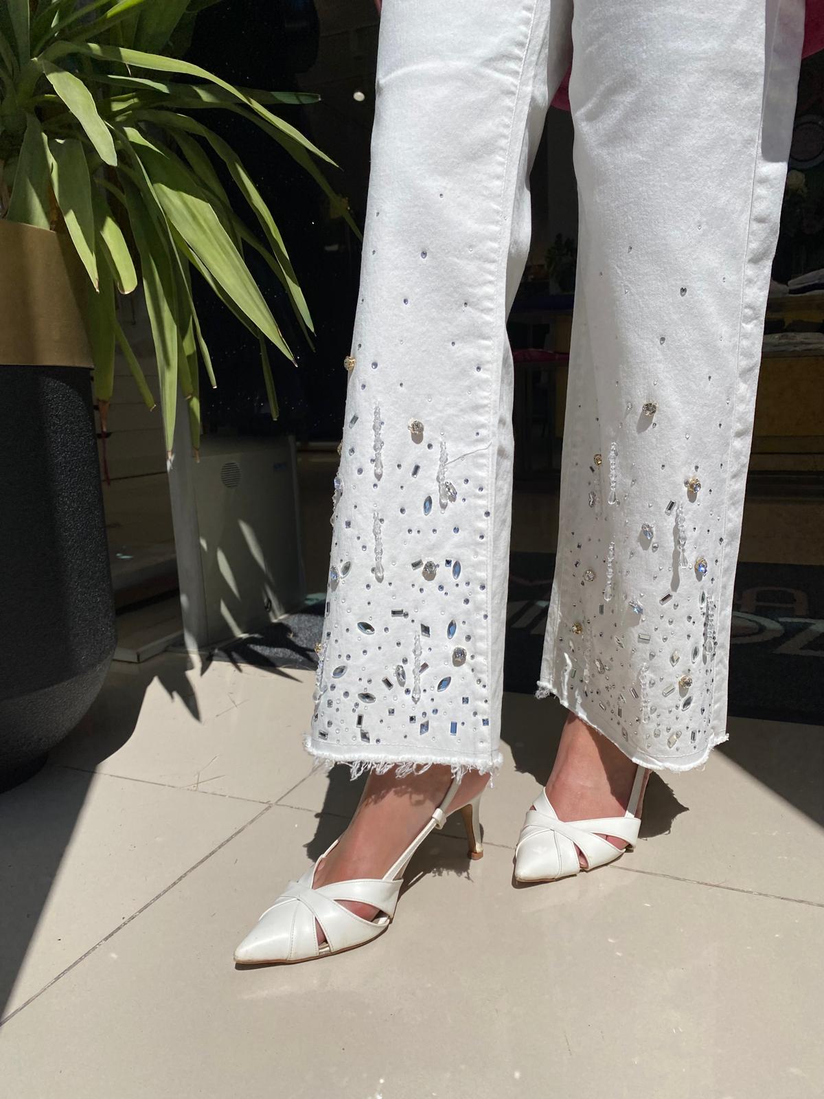 My312 Püskül Taş Detaylı Pantolon