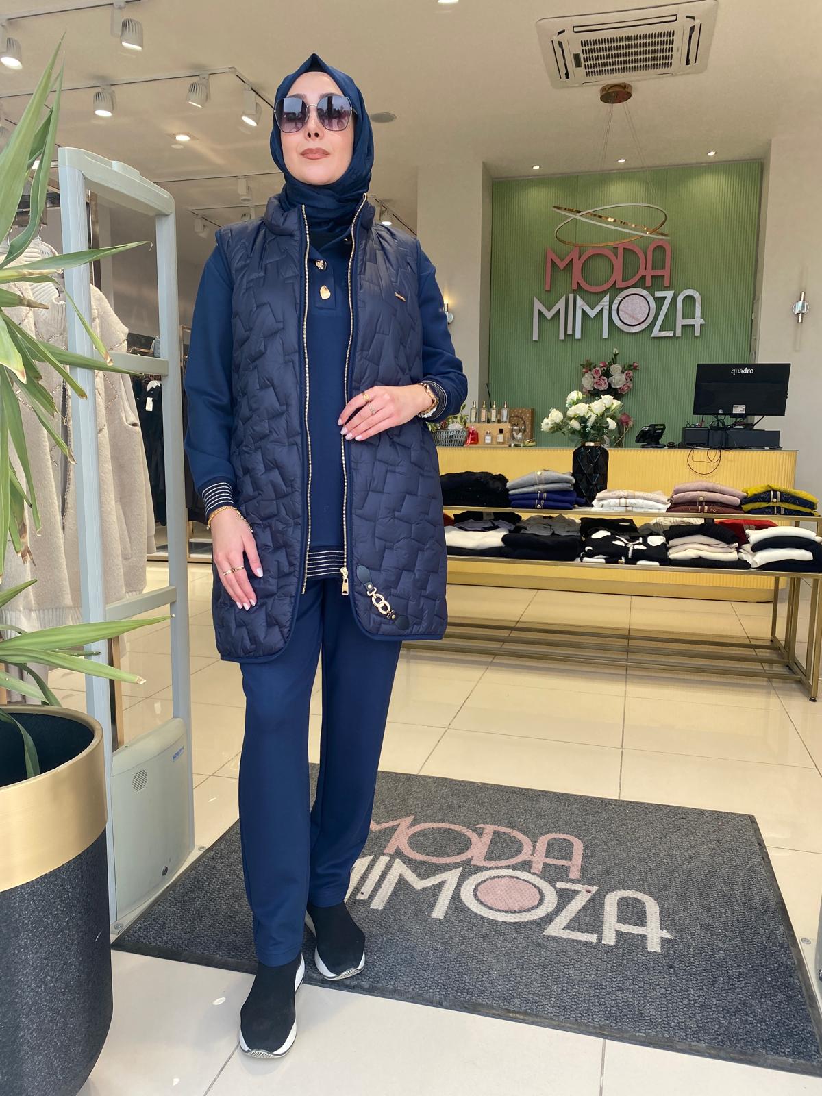 Pureva Tunik Yelek Pantolon Takım