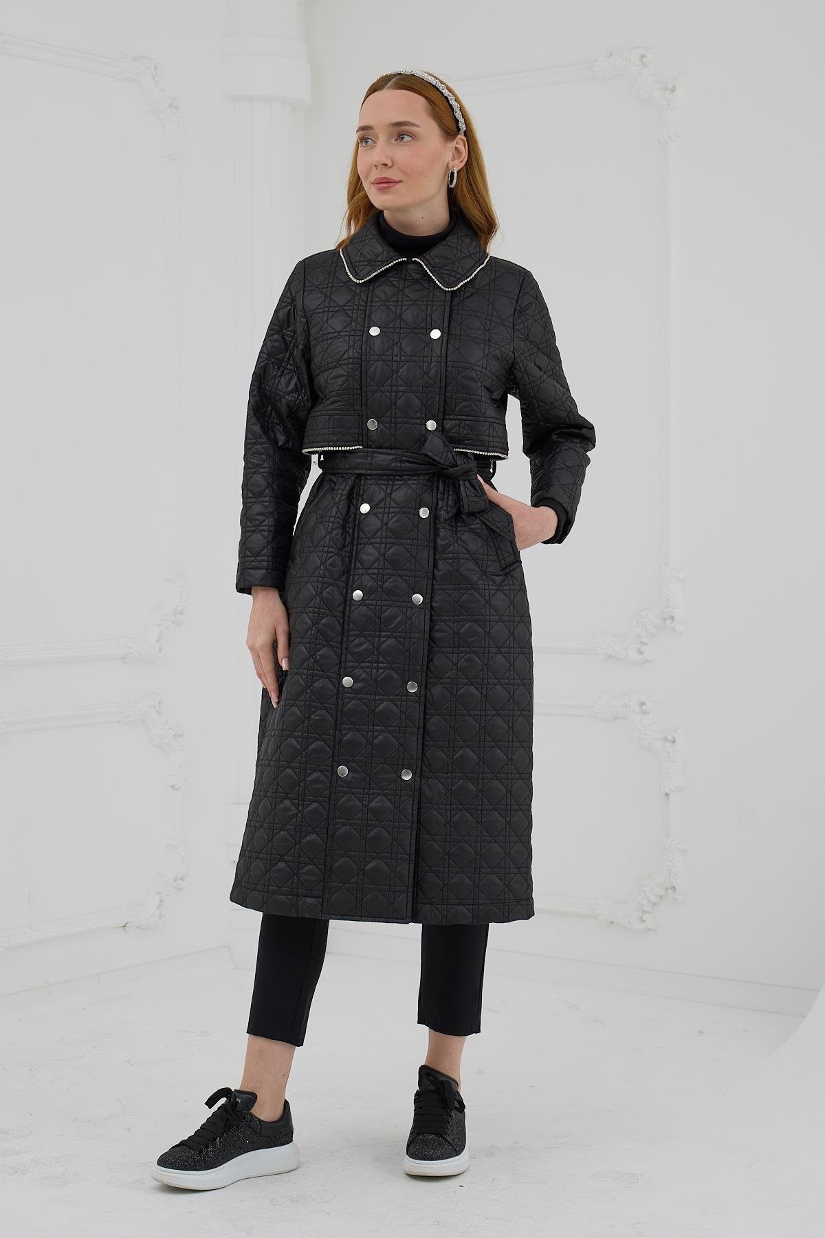 MoodBasic Taş Şeritli Kapitone Mont