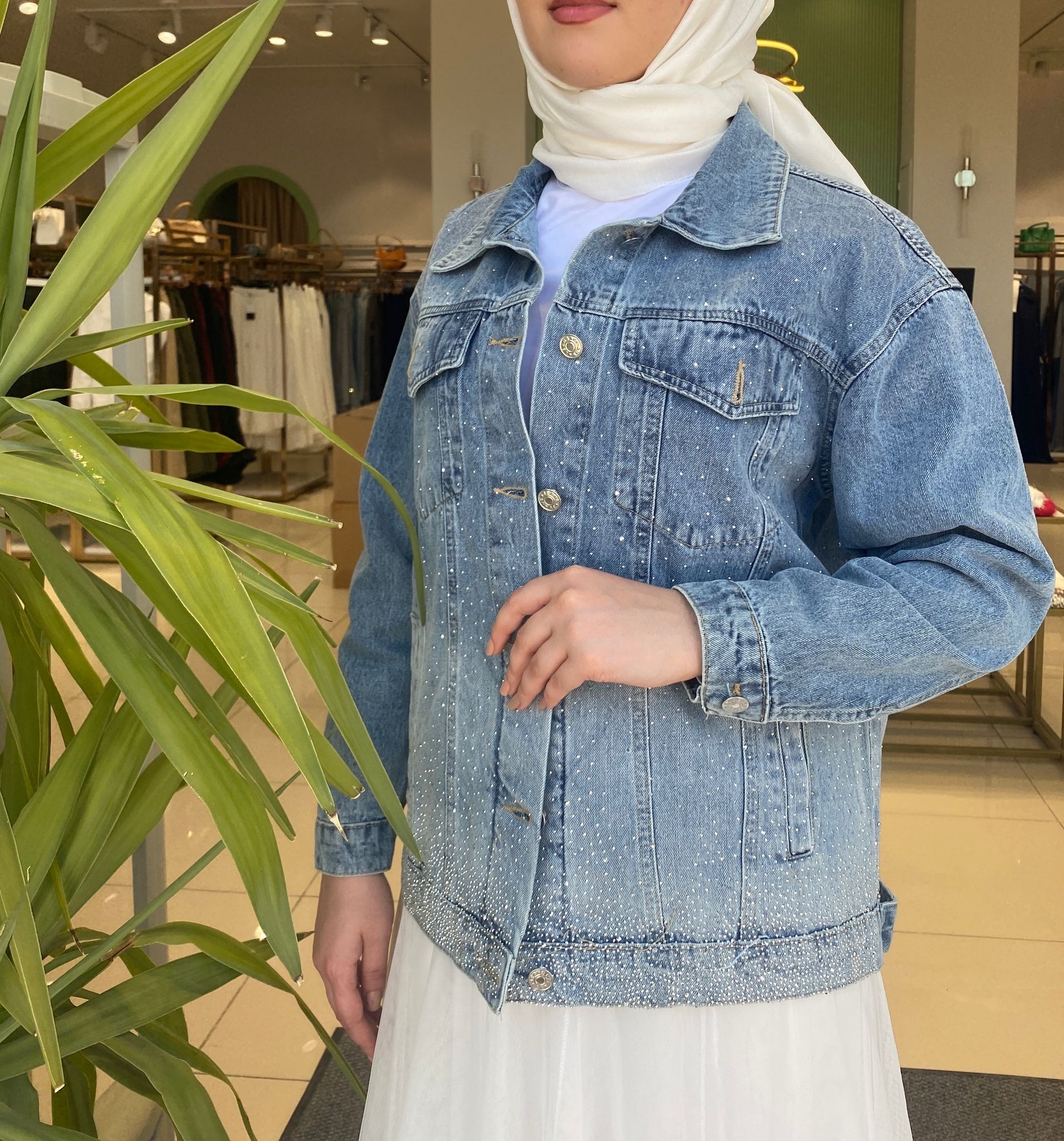 Moor Taşlı Kot Ceket