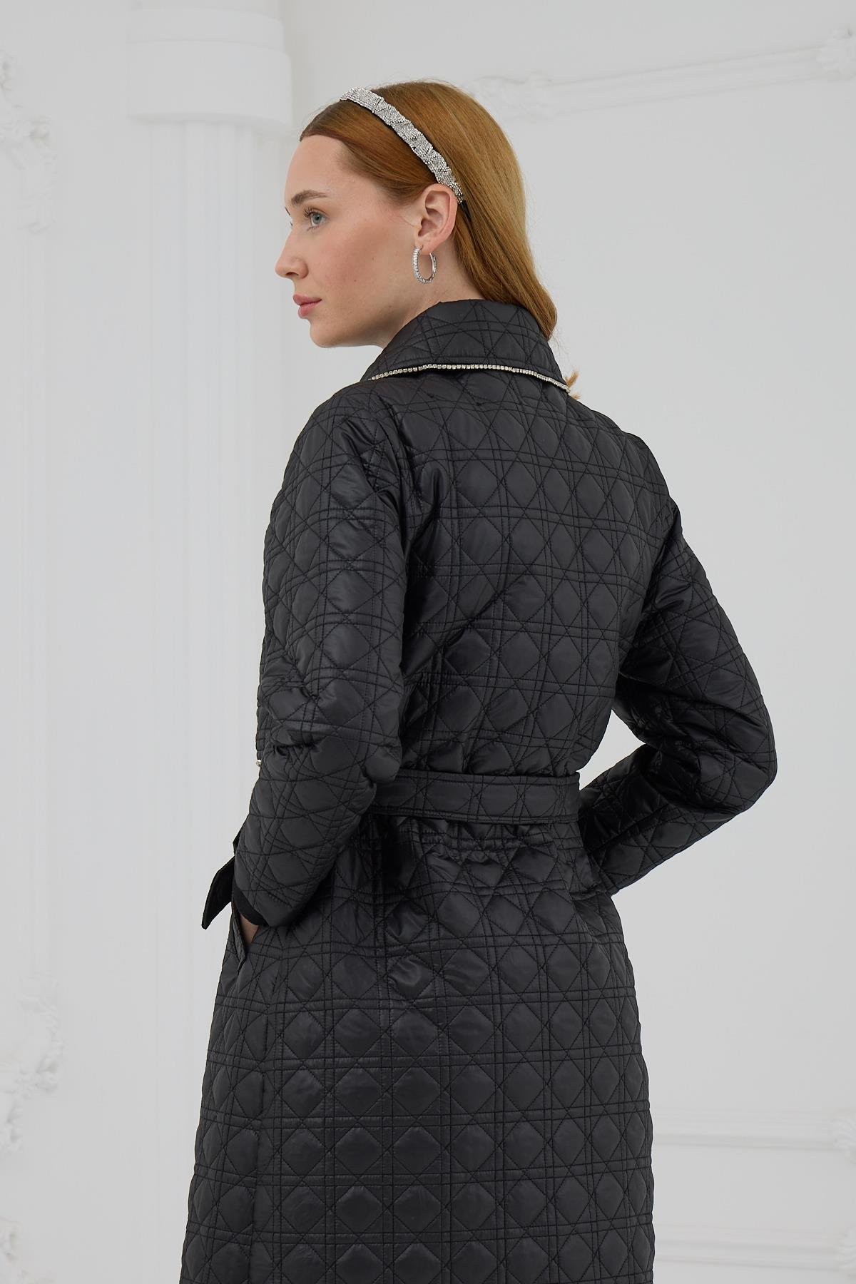 MoodBasic Taş Şeritli Kapitone Mont