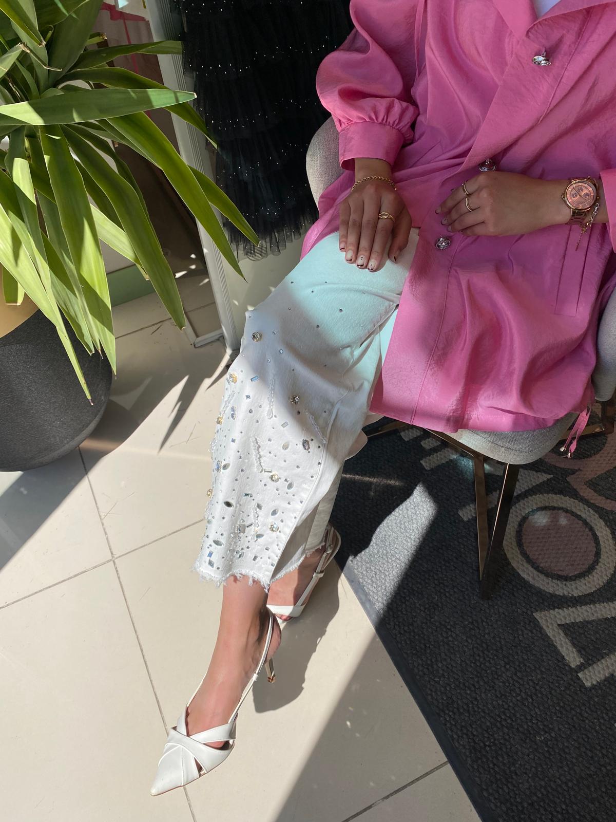 My312 Püskül Taş Detaylı Pantolon