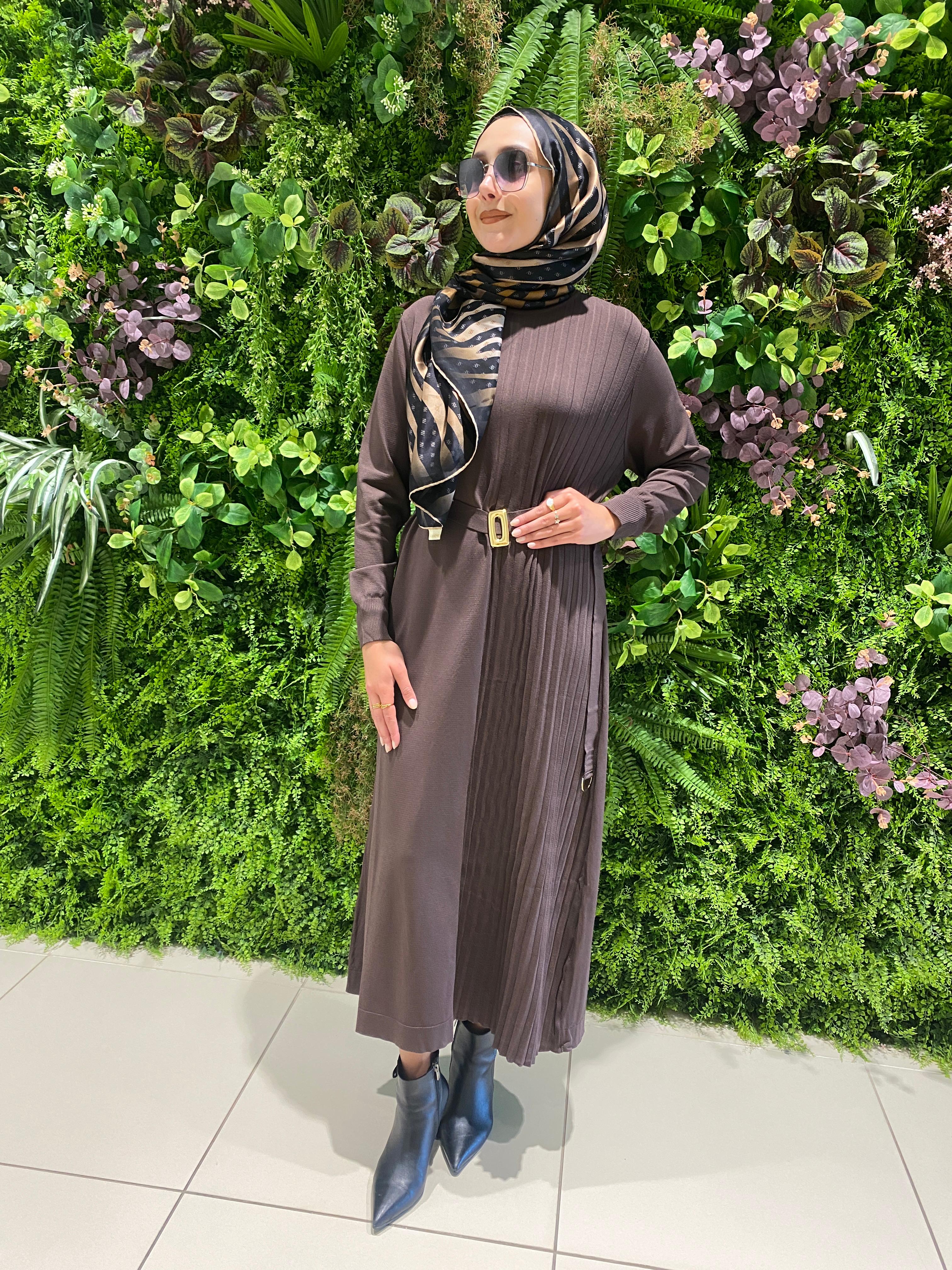 Niliwi Yarı Pileli Triko Elbise