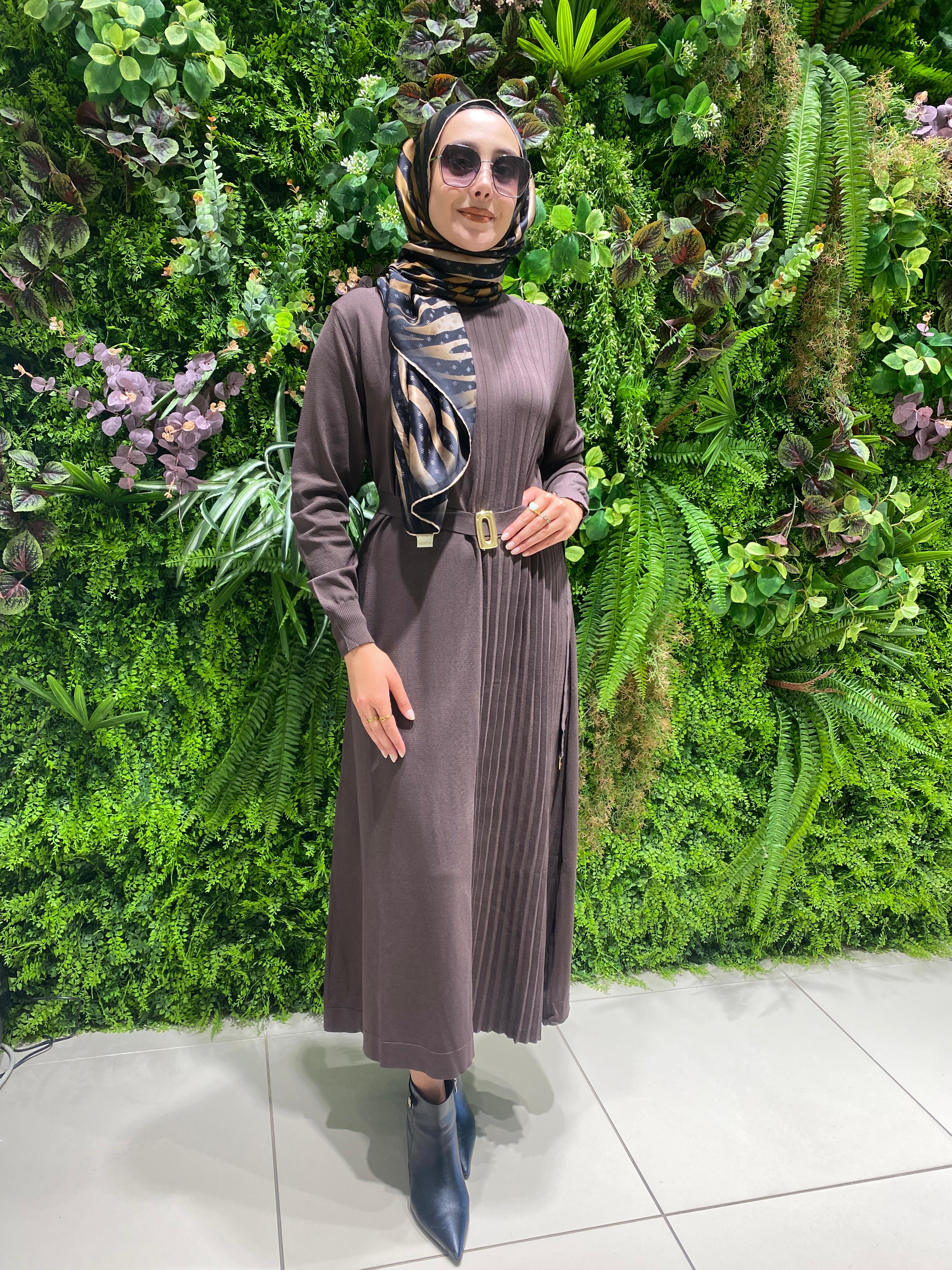 Niliwi Yarı Pileli Triko Elbise