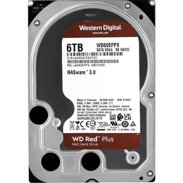 WD Red Plus Nas 6TB 3.5" 5400Rpm SATA (WD60EFPX)